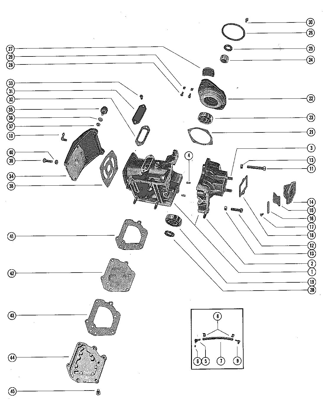 MERCURY MERC 40 CYLINDER BLOCK AND CRANKCASE ASSEMBLY