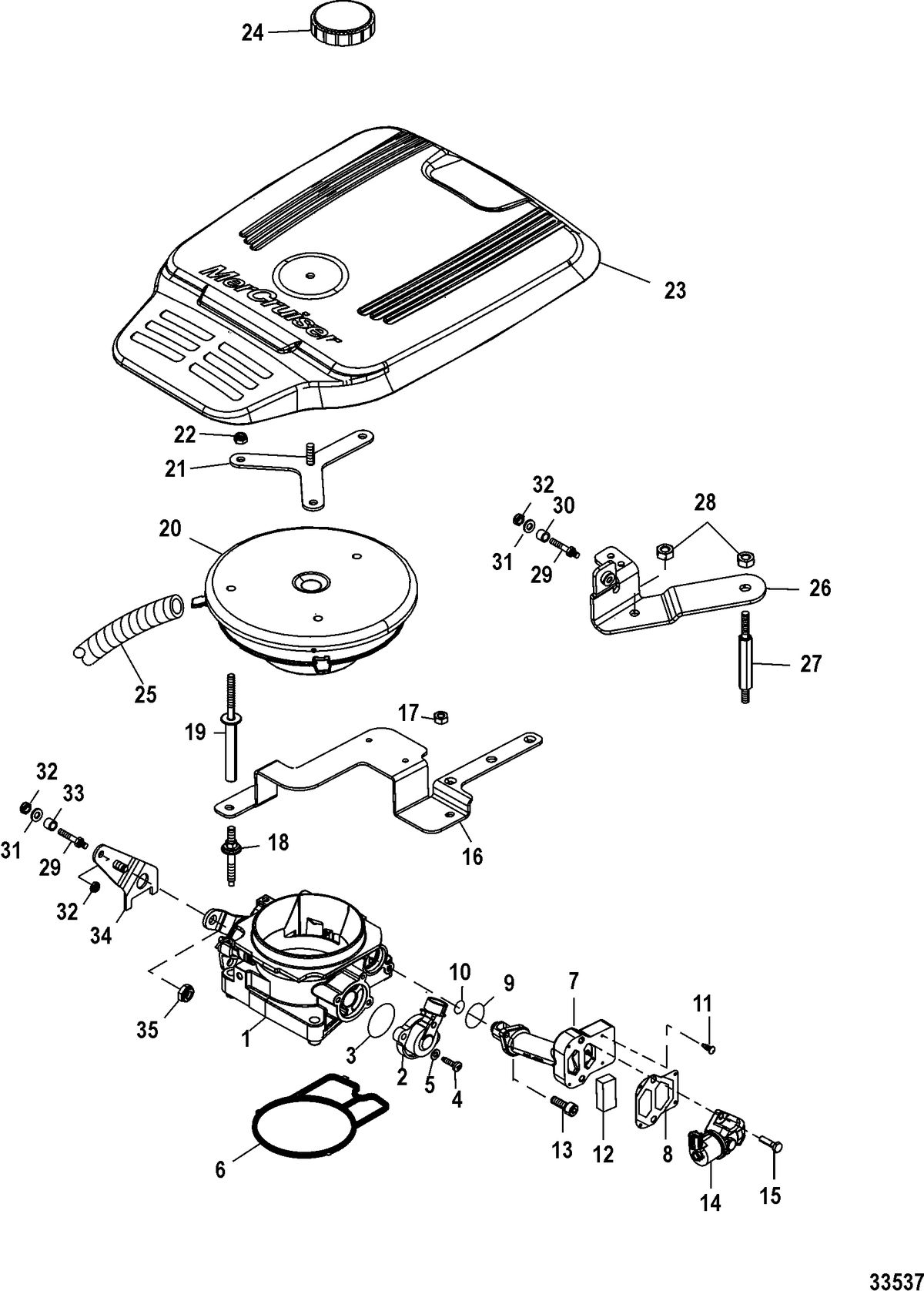 MERCRUISER 5.7/6.2L MPI INBOARD Throttle Body, Mechanical