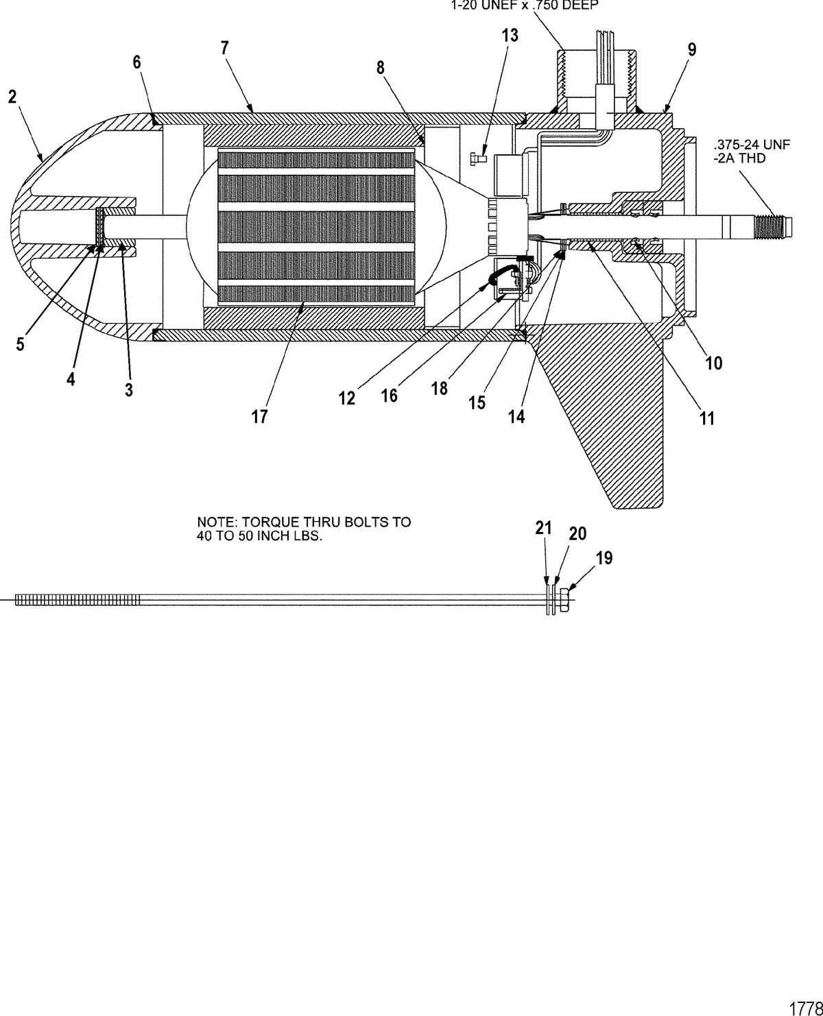 TROLLING MOTOR MOTORGUIDE TT THRUSTER SERIES Lower Unit Assembly(35# - 5 Speed) (MSM397052)