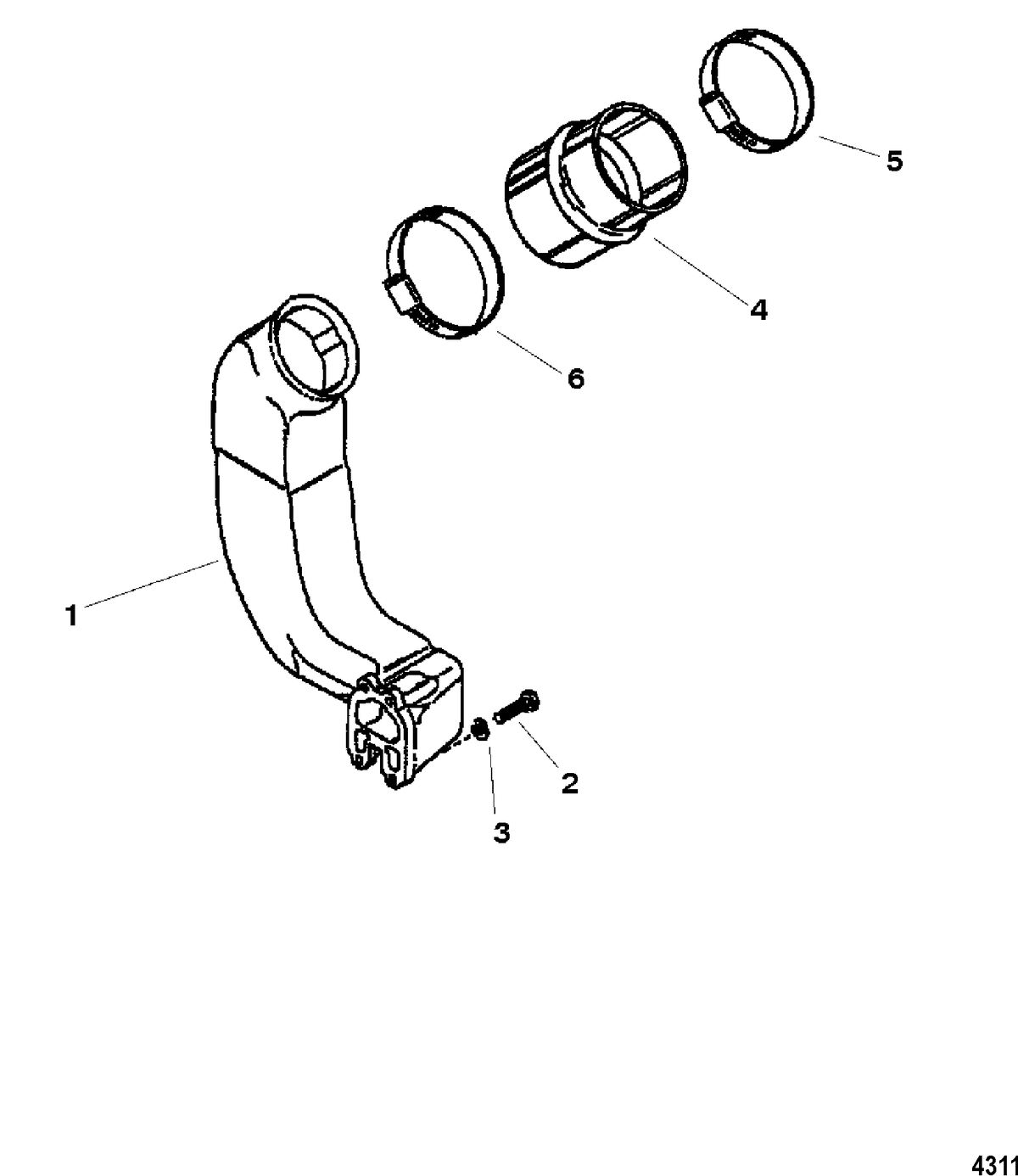 MERCRUISER D7.3L D-TRONIC BRAVO DIESEL Exhaust Pipe