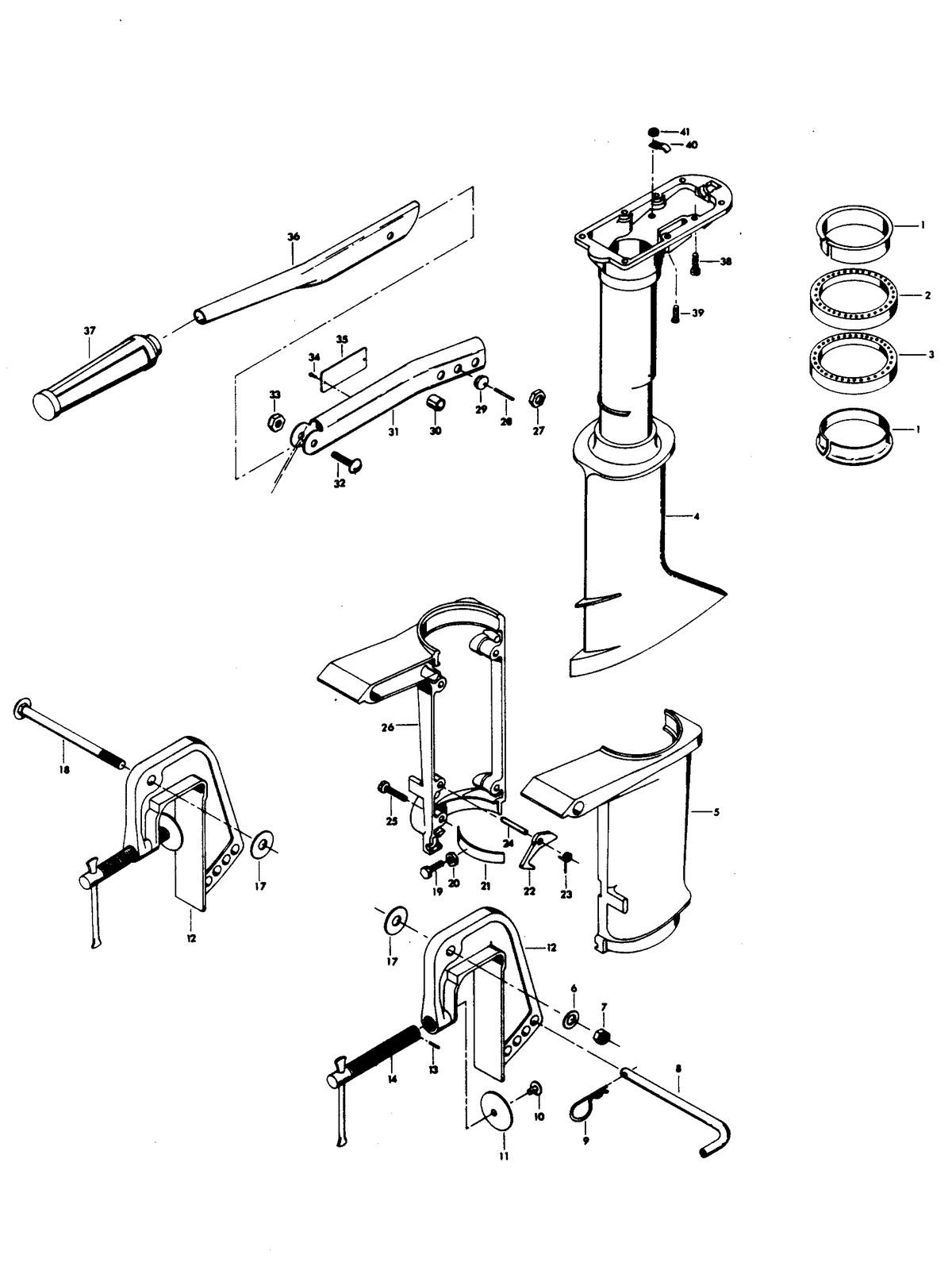 CHRYSLER 4.9 H.P. MOTOR LEG