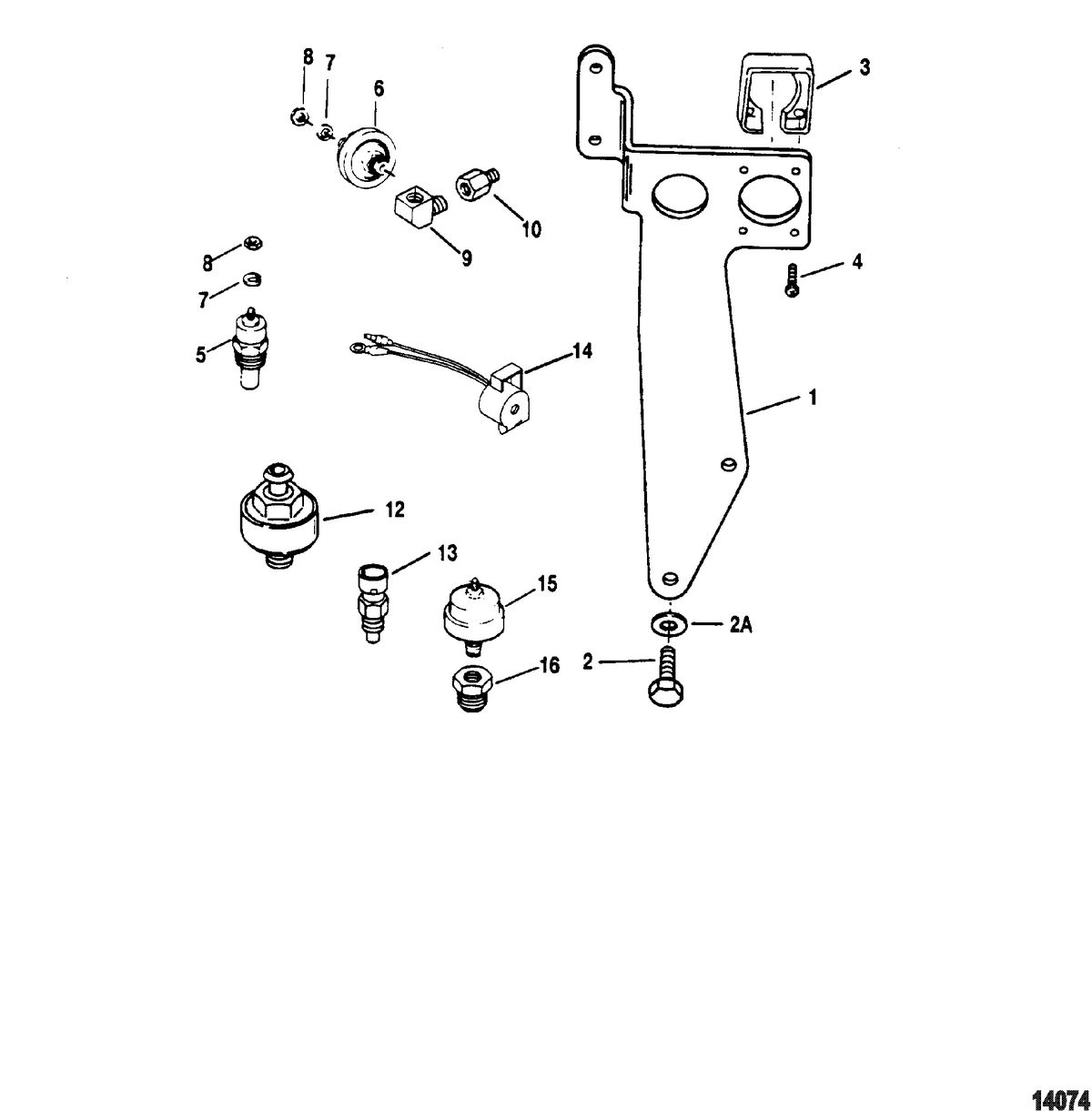 MERCRUISER MIE 7.4 EFI HURTH/BORG WARNER -LH ONLY Senders And Harness Bracket