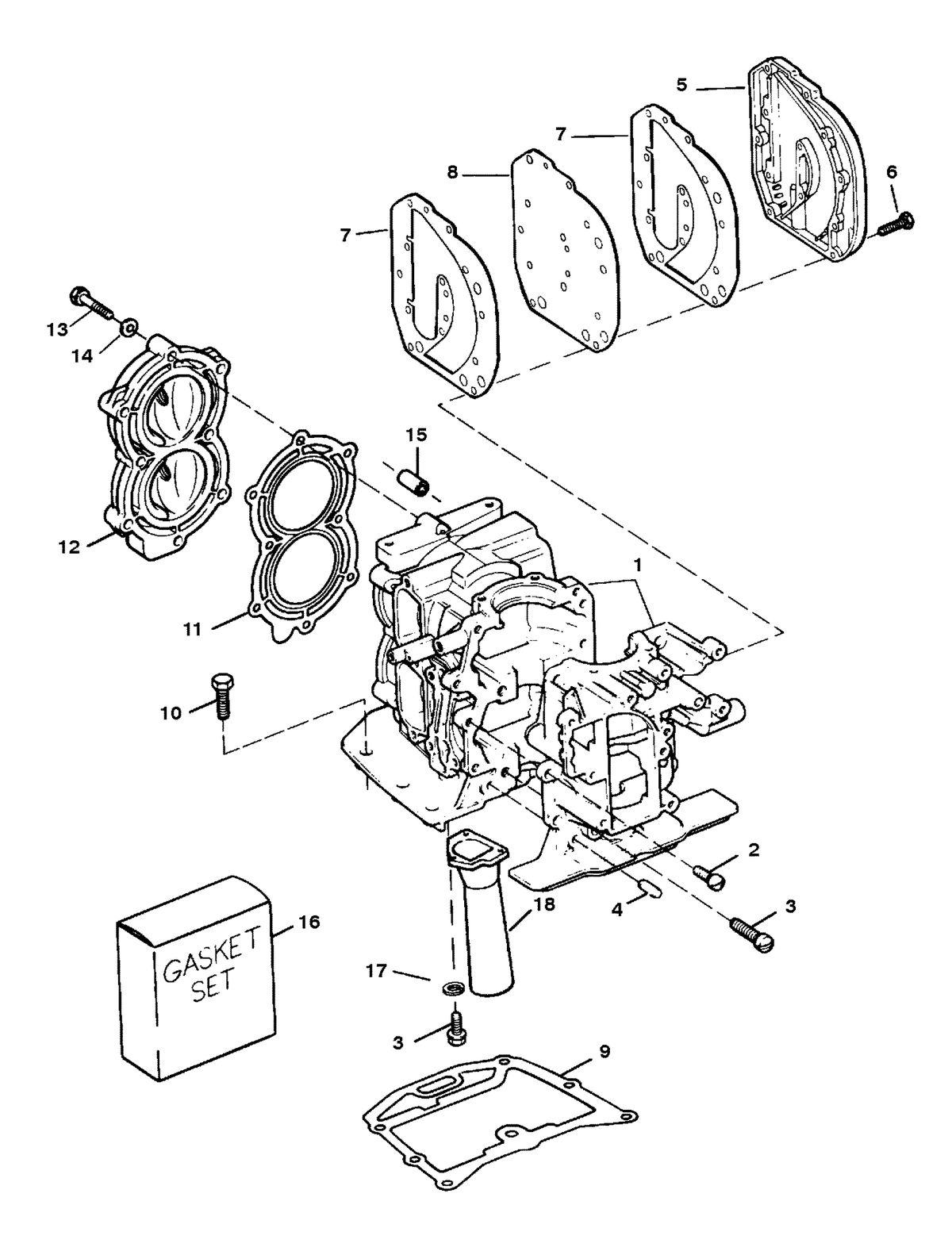 SEARS 15 H.P (OB MOTOR) W/6 GAL. REMOTE TANK CYLINDER BLOCK