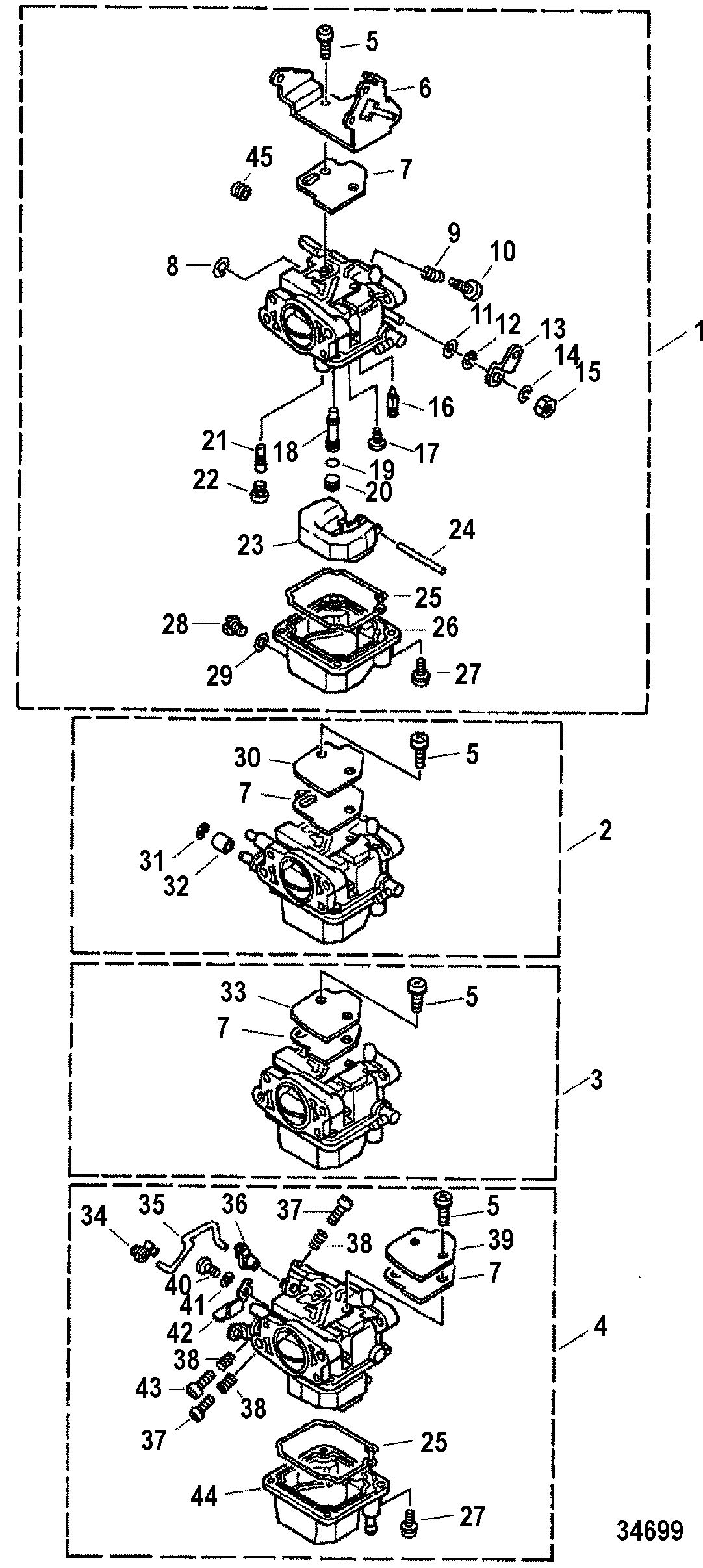 MERCURY/MARINER 40 ITALY/45 BODENSEE 50/50 BIGFOOT 4-STROKE Carburetor(40/50)