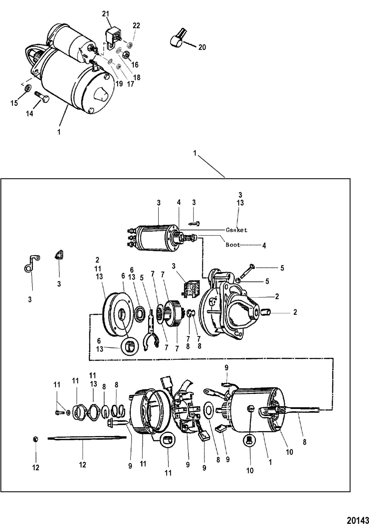 MERCRUISER 454 MAG MPI HORIZON/MIE 8.2L MPI Starter Motor