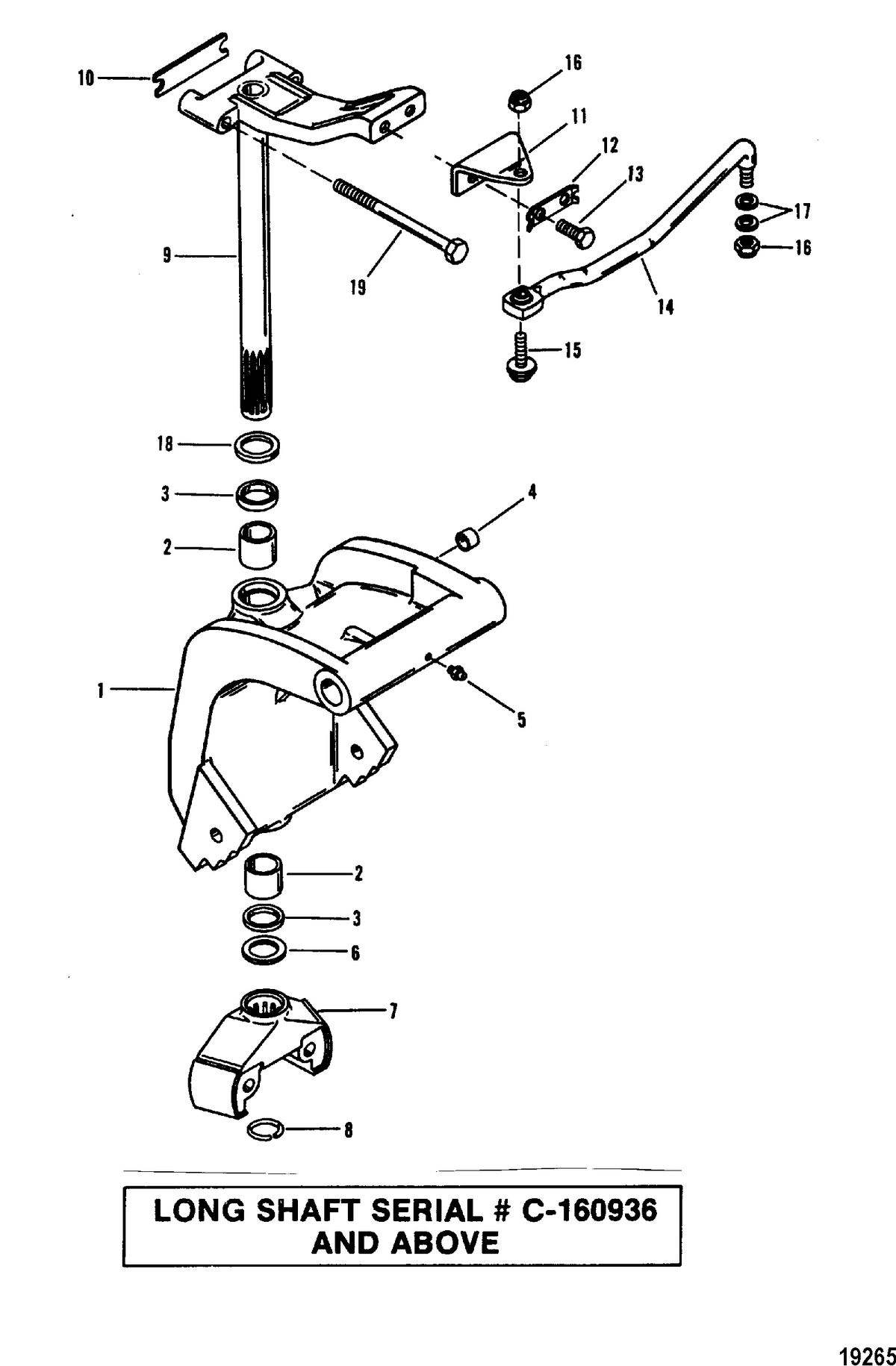 MERCURY/MARINER 50/60 HP (3 CYLINDER) Swivel Bracket(Long Shaft-S/N-0C160936 & Up)