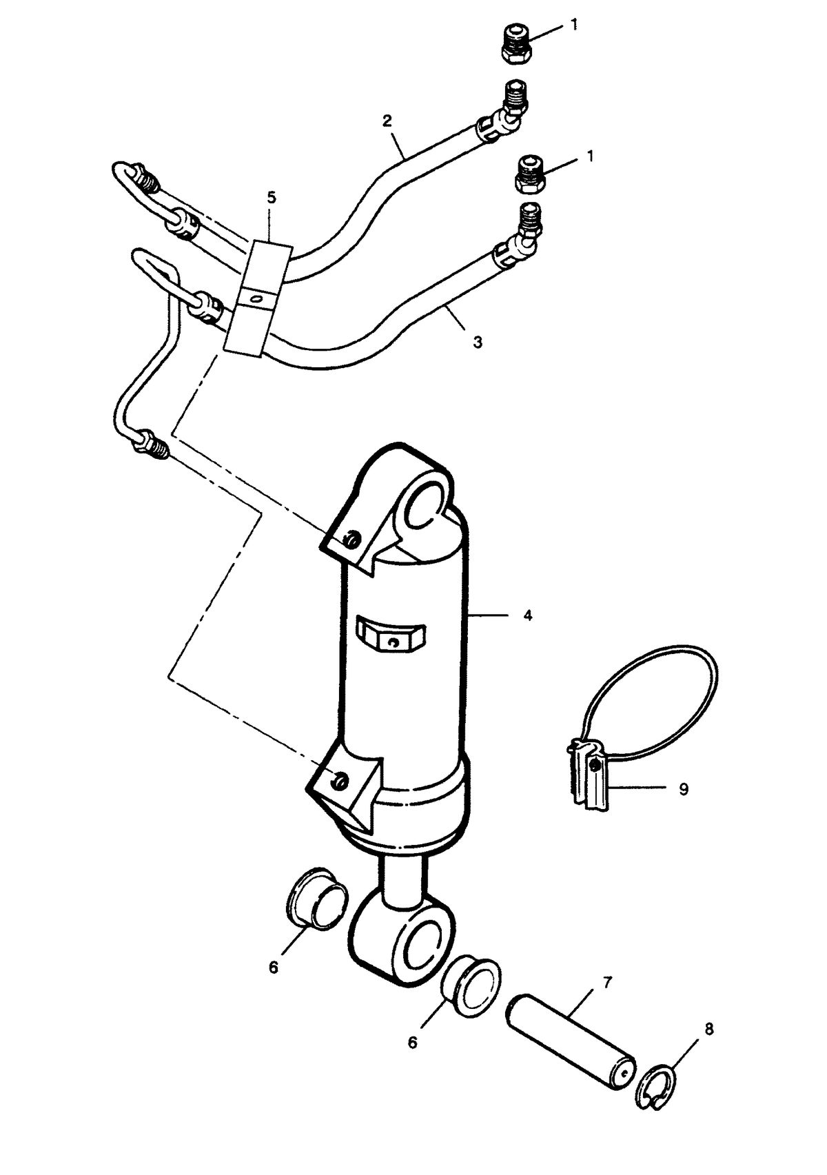FORCE FORCE 120 H.P. "A" MODEL 1990 L-DRIVE TRIM CYLINDER