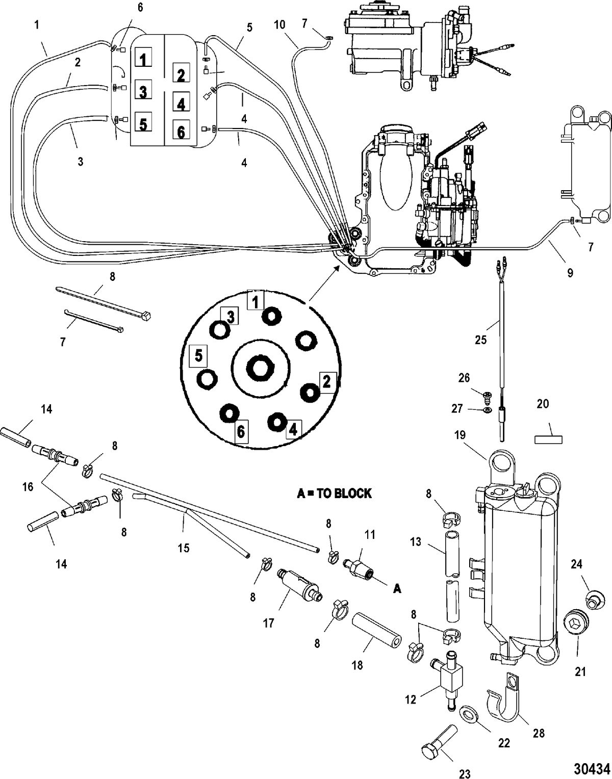 MERCURY/MARINER 135/150/175 DFI (2.5L) OIL INJECTION COMPONENTS