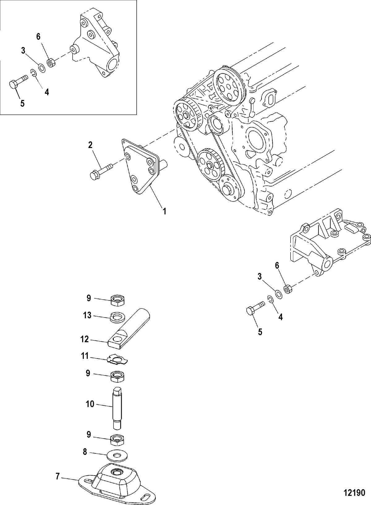 MERCRUISER D1.7L DTI STERNDRIVE (ALPHA) ENGINE MOUNTS