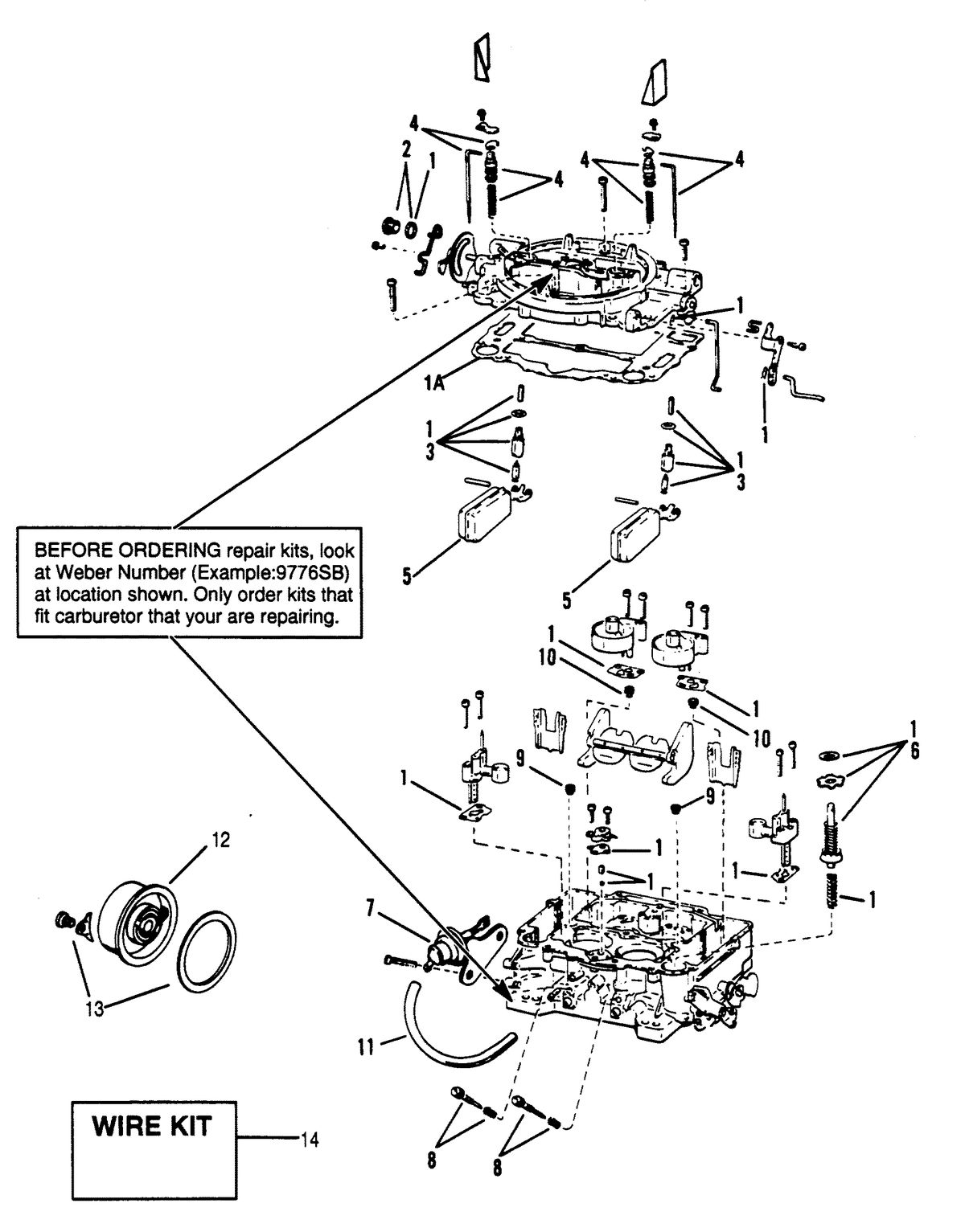 MERCRUISER 8.2L W/HURTH TRANSMISSION MIE ENGINE CARBURETOR (WEBER)