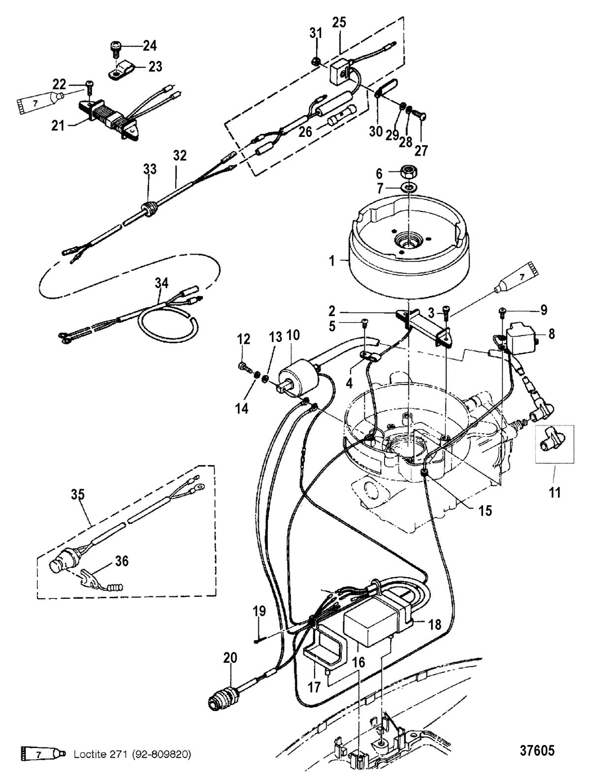 MERCURY/MARINER 4/5 HP MAGNETO AND IGNITION COMPONENTS