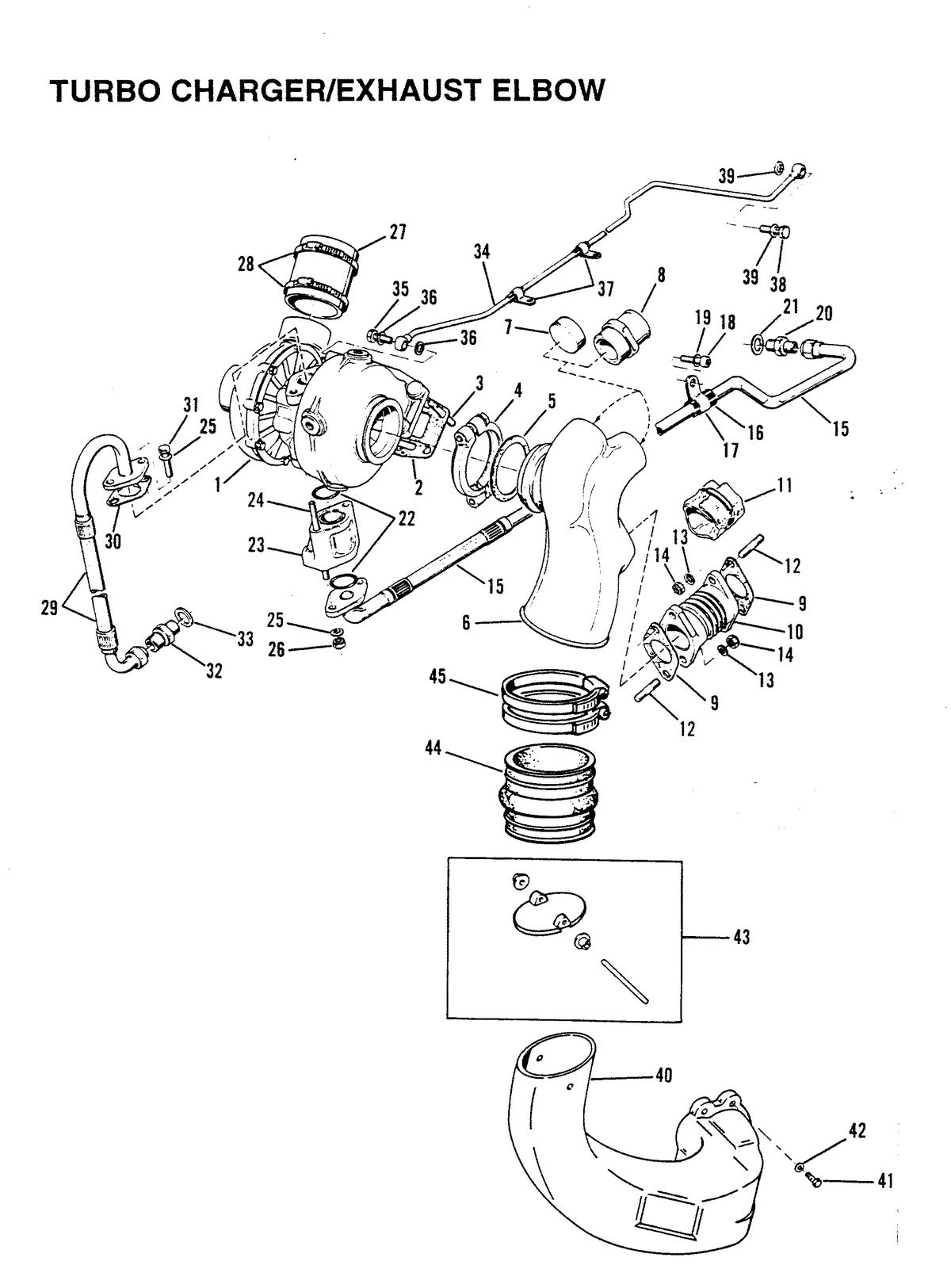 MERCRUISER D-254 TURBO ACDIESEL ENGINE STERN DRIVE/INBOARD TURBO CHARGER/EXHAUST ELBOW (STERN DRIVE)