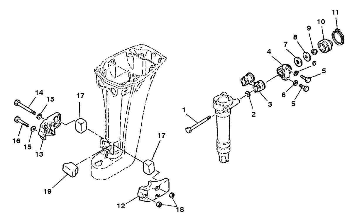 MERCURY/MARINER 15 H.P. K MOUNTING SYSTEM