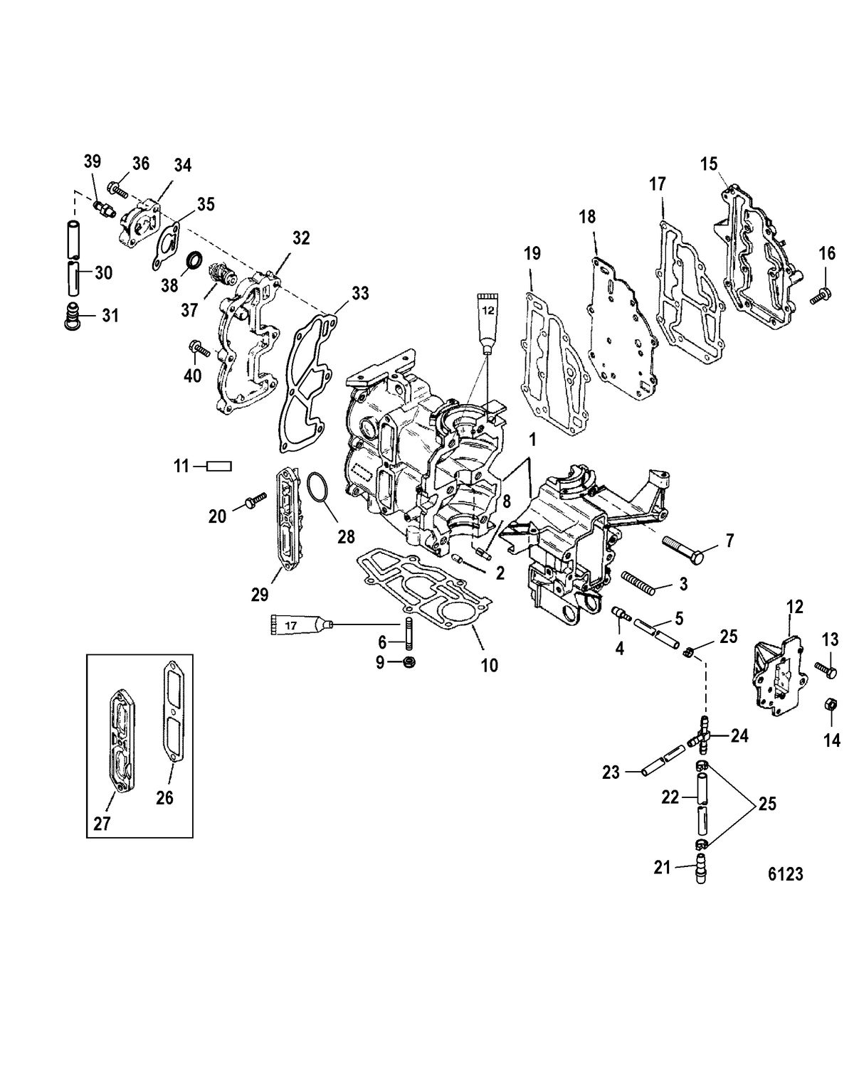 MERCURY/MARINER 8/9.9/13.5/15 (2-STROKE) Cylinder Block and Covers