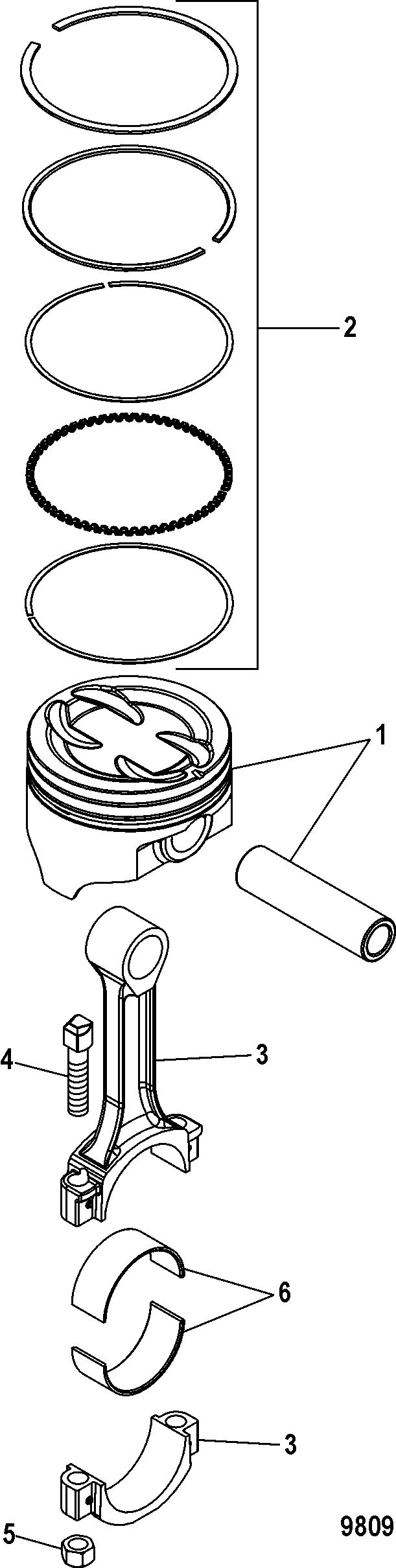 MERCRUISER 5.7L TOW SPORT Pistons and Connecting Rods