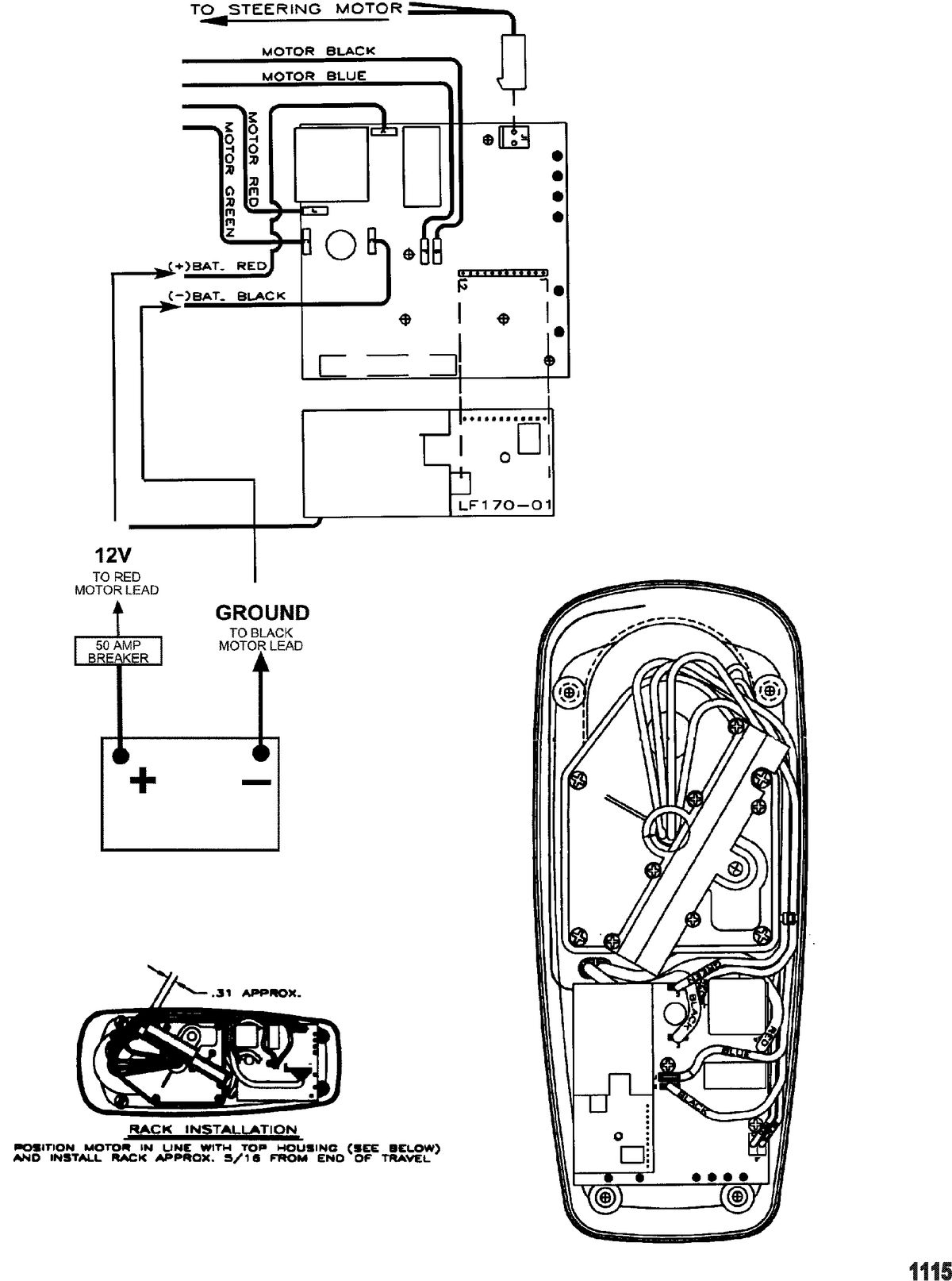 TROLLING MOTOR MOTORGUIDE LAZER II SERIES Wire Diagram(Model L43RF / AG43RF) (12 Volt)