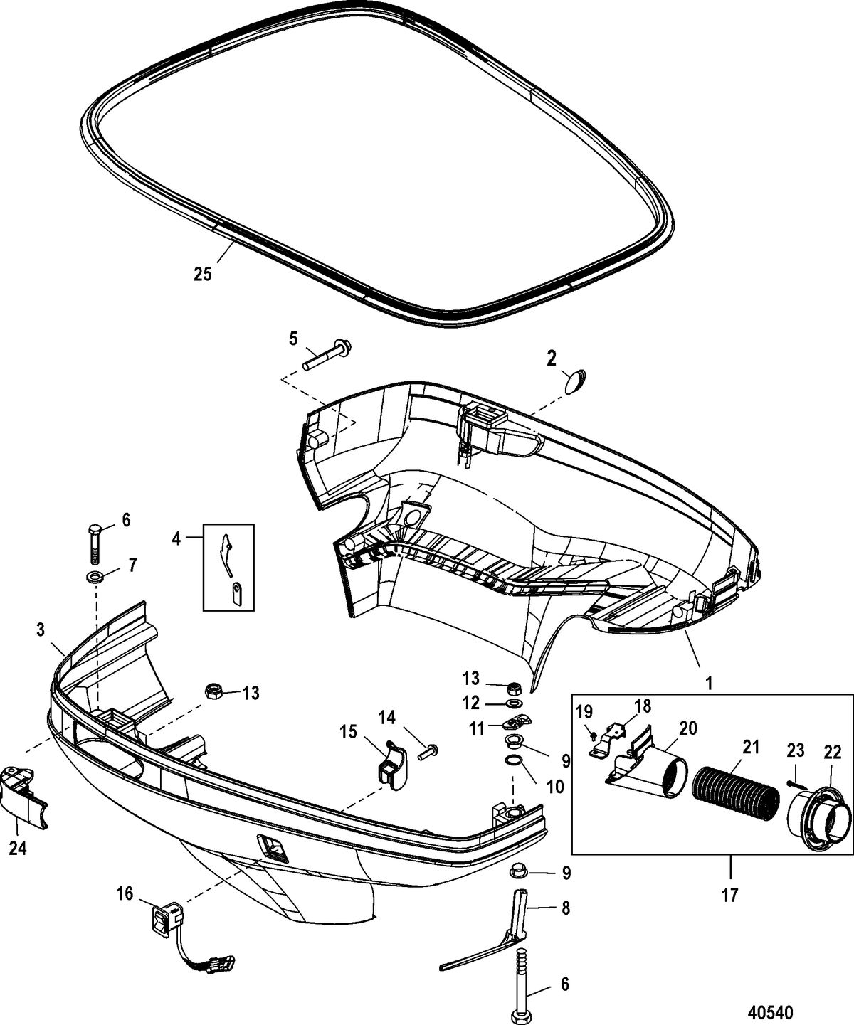 MERCURY 225/250 PRO XS (3.0L) Bottom Cowl
