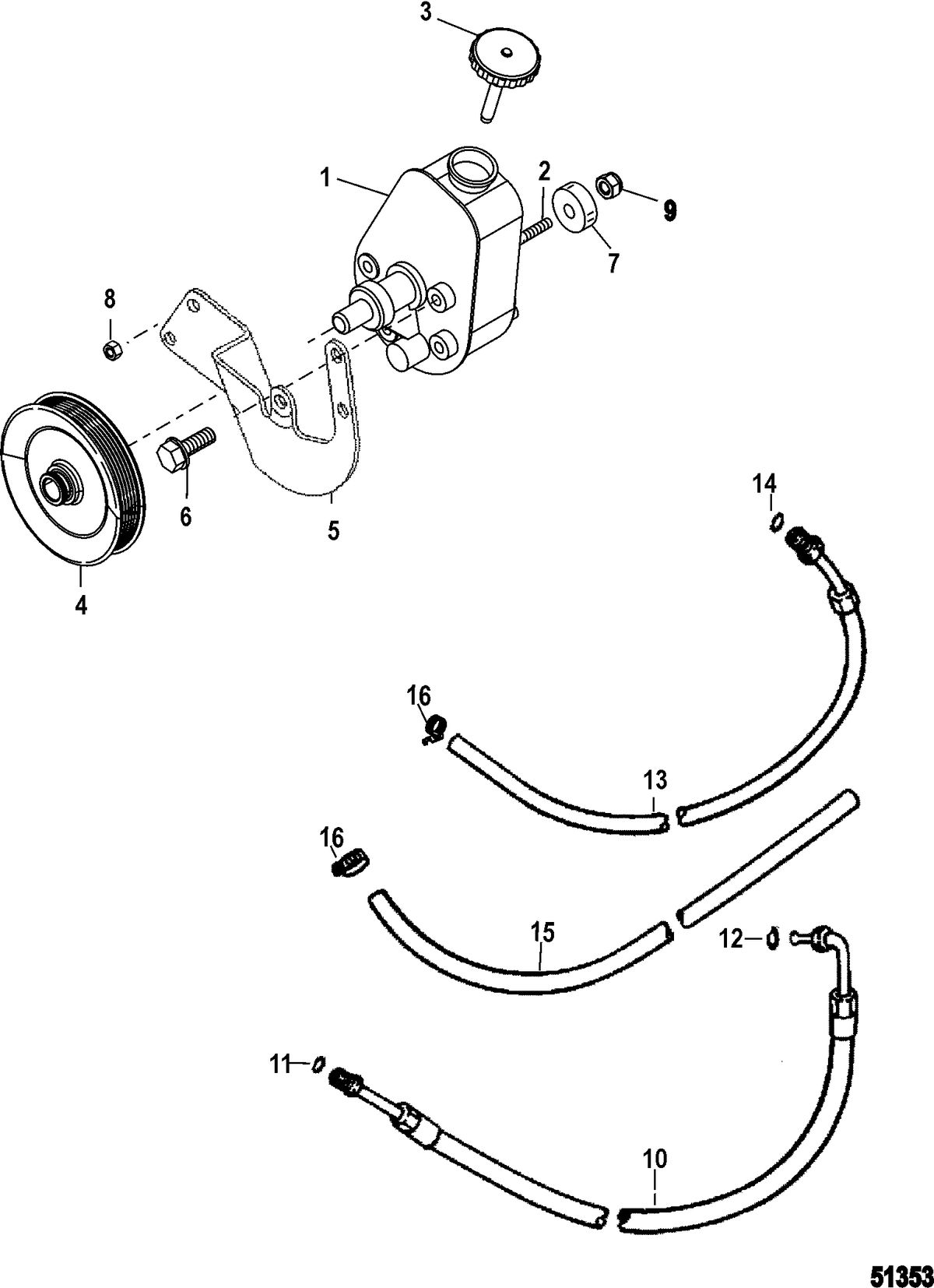 MERCRUISER 357 MAG BRAVO 4V/357 ALPHA 4V/383 MAG BRAVO 4V Power Steering Components