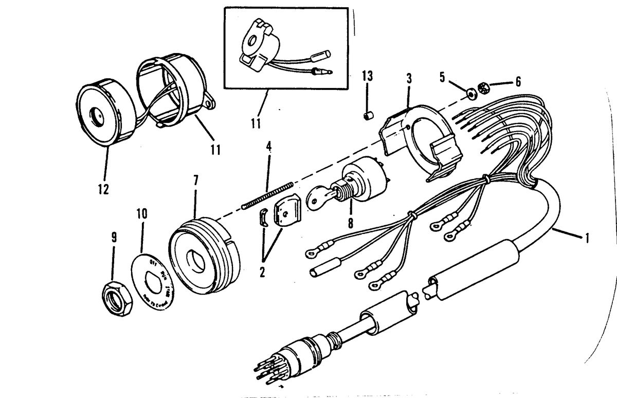 MERCURY/MARINER 250/275 HP KEY SWITCH ASSEMBLY