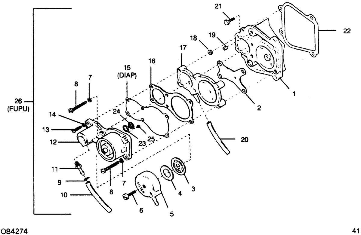 FORCE FORCE 1989 50 H.P. "A" MODELS FUEL PUMP