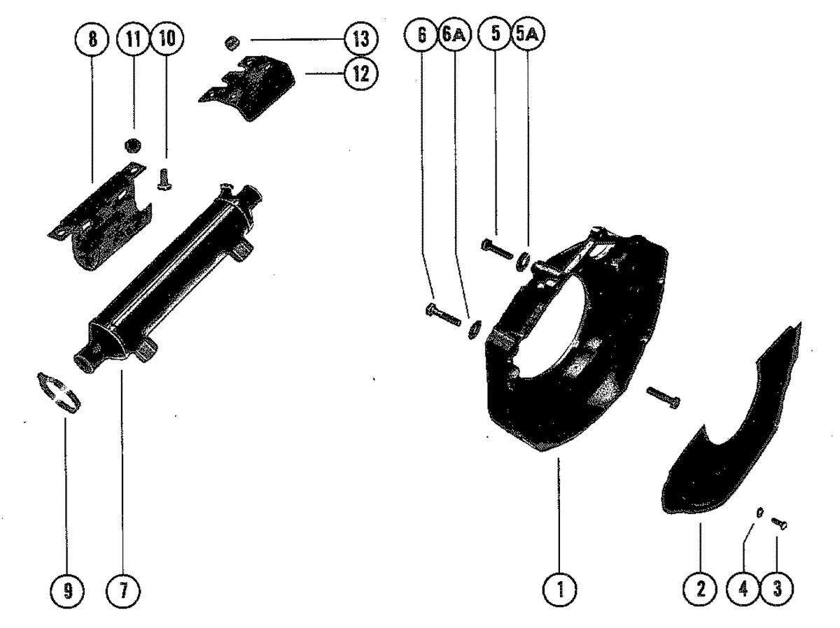 MERCRUISER 898 (STERN DRIVE) 198 (INBOARD) ENGINE FLYWHEEL, HOUSING AND OIL COOLER