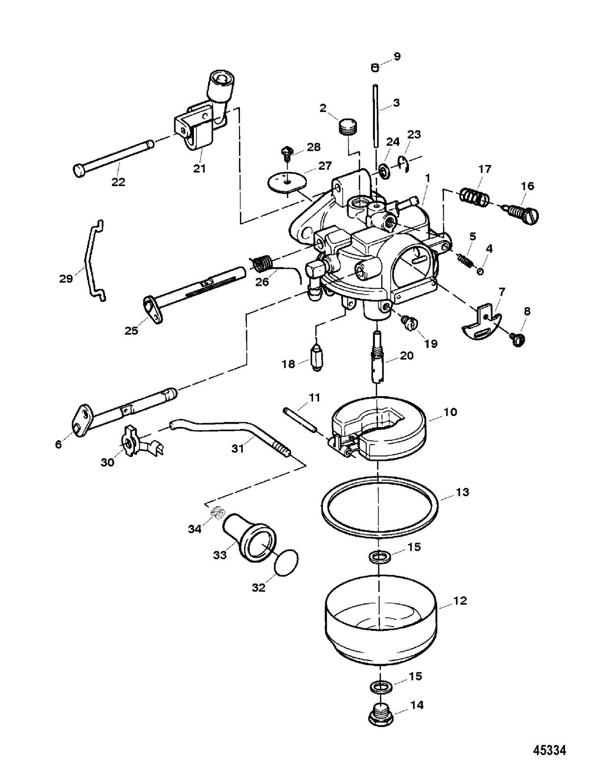 FORCE 9.9/15 HP FORCE Carburetor(9.9 Hp Model) (1300-F714061)
