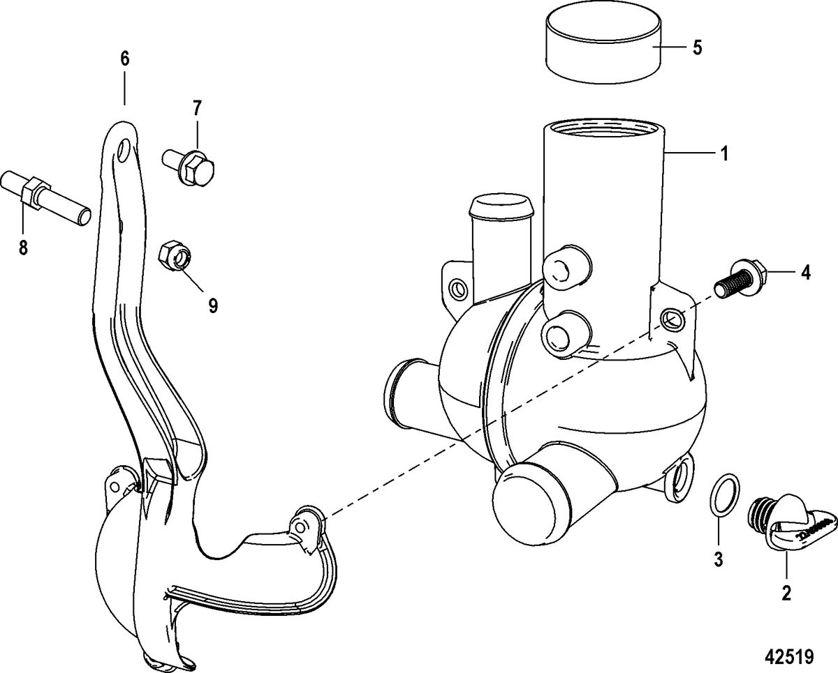 MERCRUISER 5.7L MPI TOWSPORT WITH GEN III Water Distribution Housing