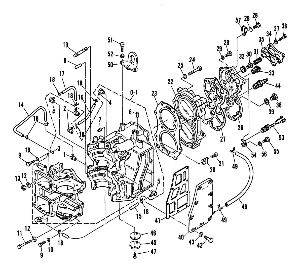 MARINER MARINER 60 CRANKCASE AND CYLINDER HEAD
