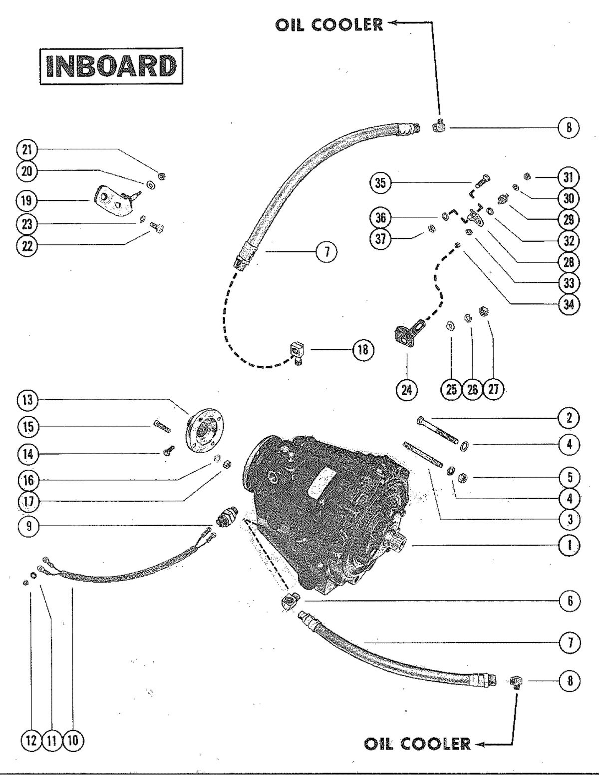 MERCRUISER 255 ENGINE TRANSMISSION AND RELATED PARTS (INBOARD)