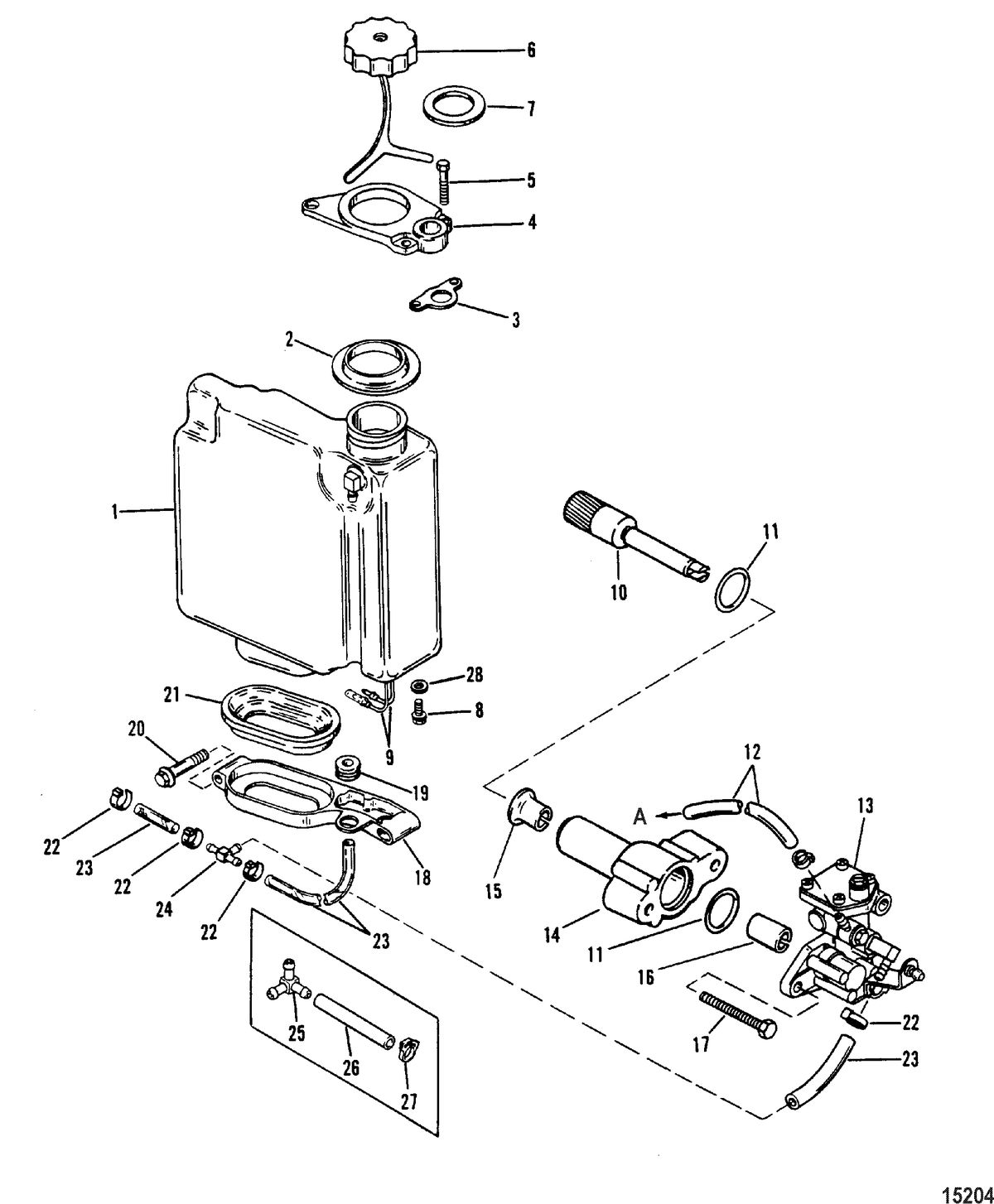 MERCURY/MARINER 100 / 115 HP (4 CYLINDER) Oil Injection Components