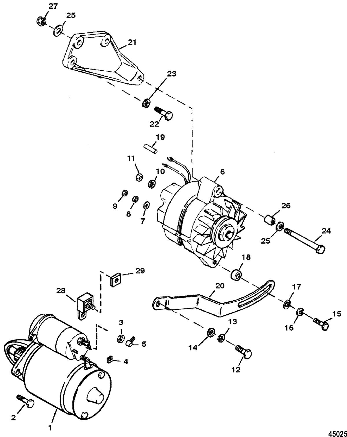 MERCRUISER 350 MAG EFI TOURN SKI STARTER AND ALTERNATOR