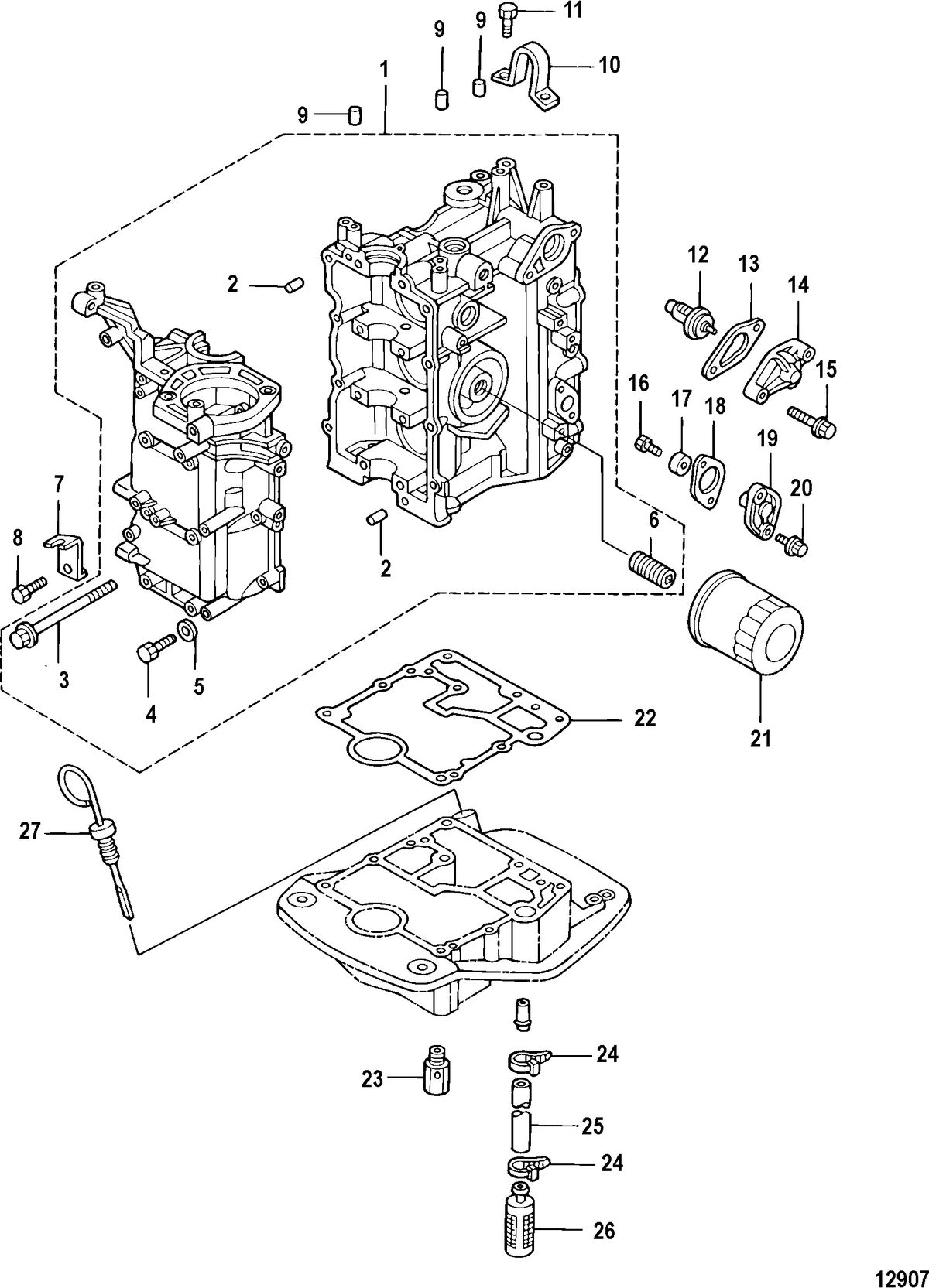 MERCURY/MARINER 25/30/JET 25 EFI/3 CYLINDER 4-STROKE Cylinder Block