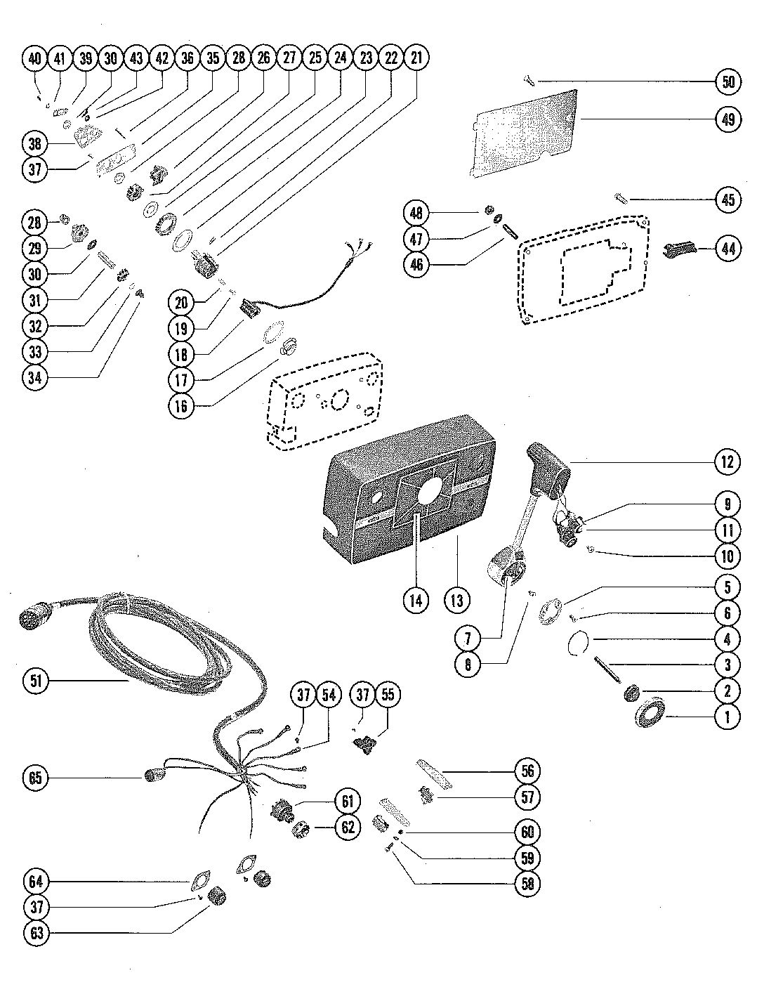 MARINER 140 HORSEPOWER REMOTE CONTROL ASSEMBLY (ELECTRIC) (USE ON MARINER 90)