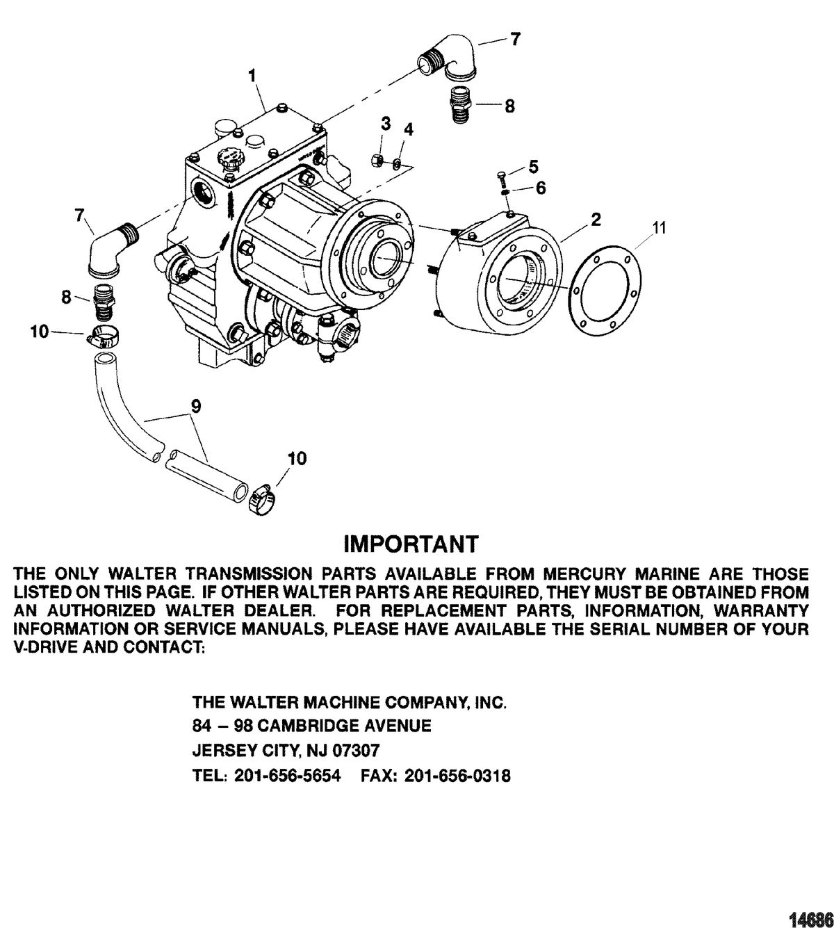 MERCRUISER 350 MAG MX 6.2L MPI SKI Transmission(Walter V-Drive)