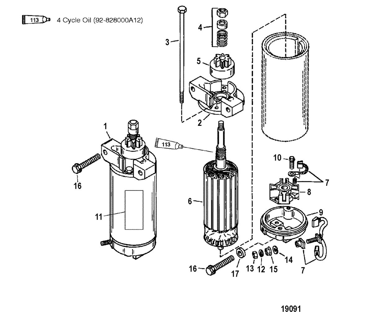 MERCURY/MARINER 200/225 (3.0L DFI) Starter Motor