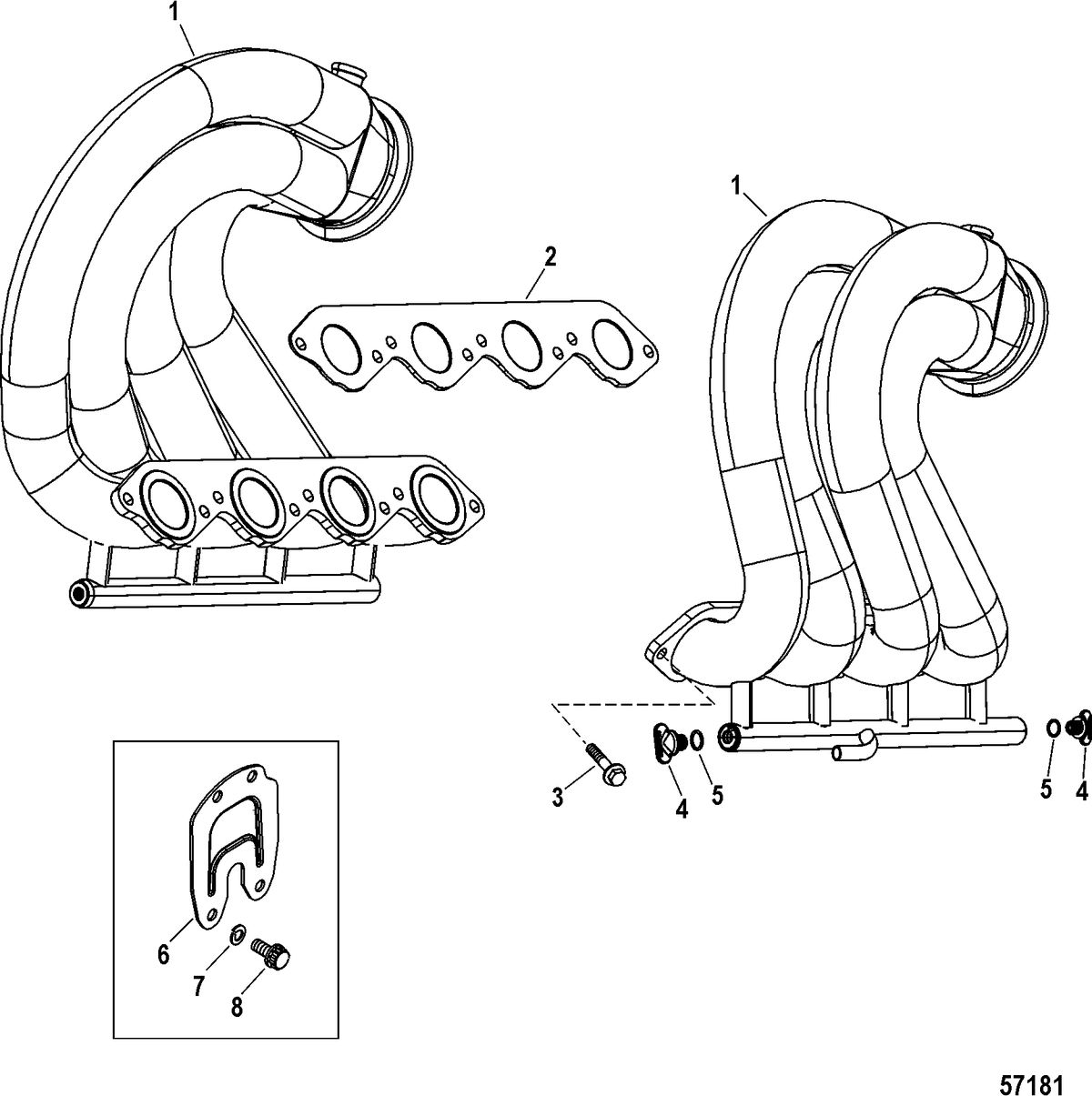 RACE STERNDRIVE 540 HP Exhaust Header