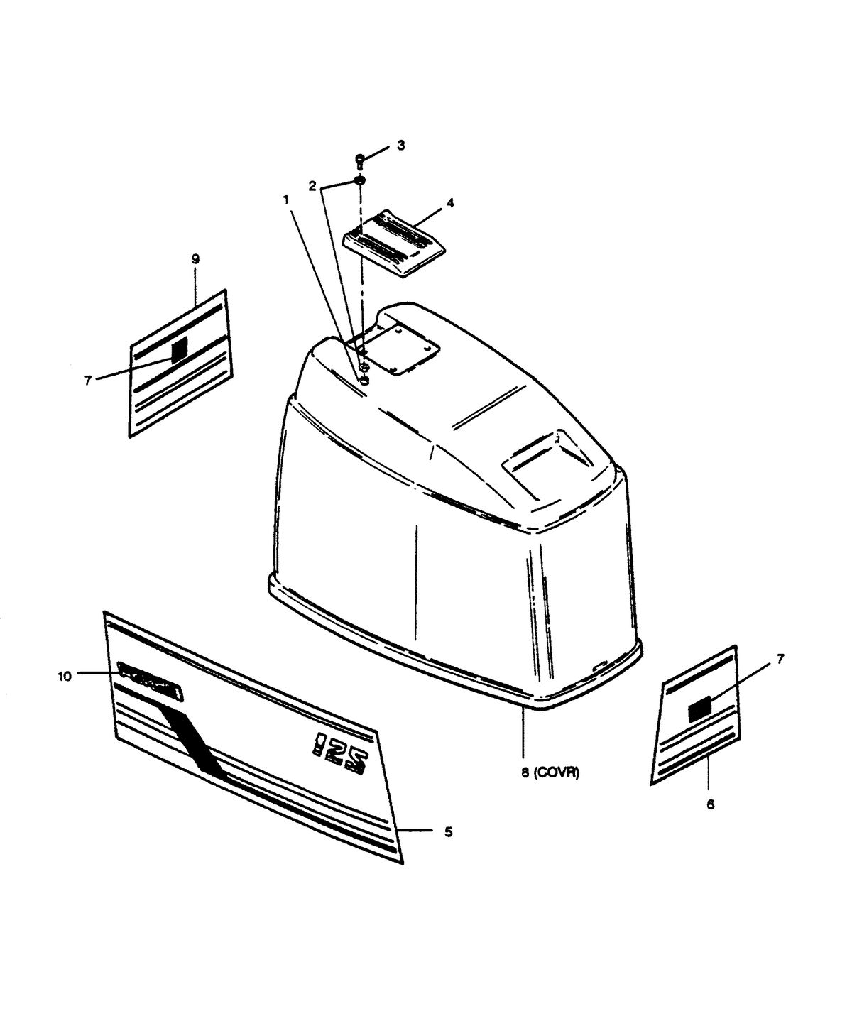FORCE FORCE 1989 125 H.P. "B" MODELS ENGINE COVER (FORCE MODELS)