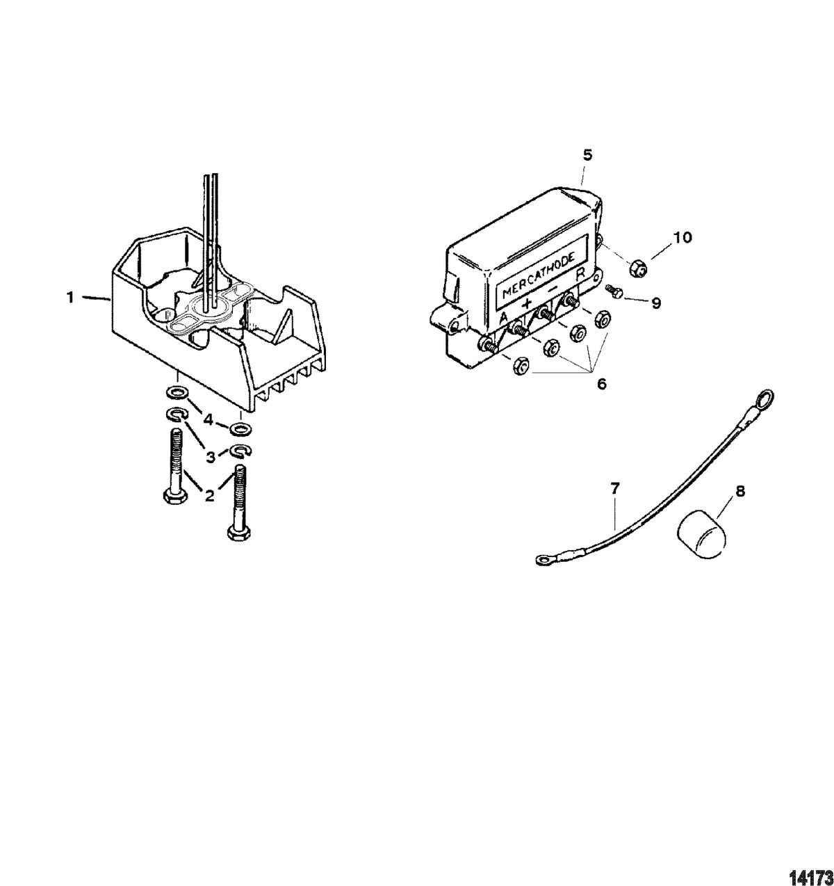 MERCRUISER 5.0L / 5.7L EFI ALPHA/BRAVO (GEN +) ENGINE Mercathode Compentents