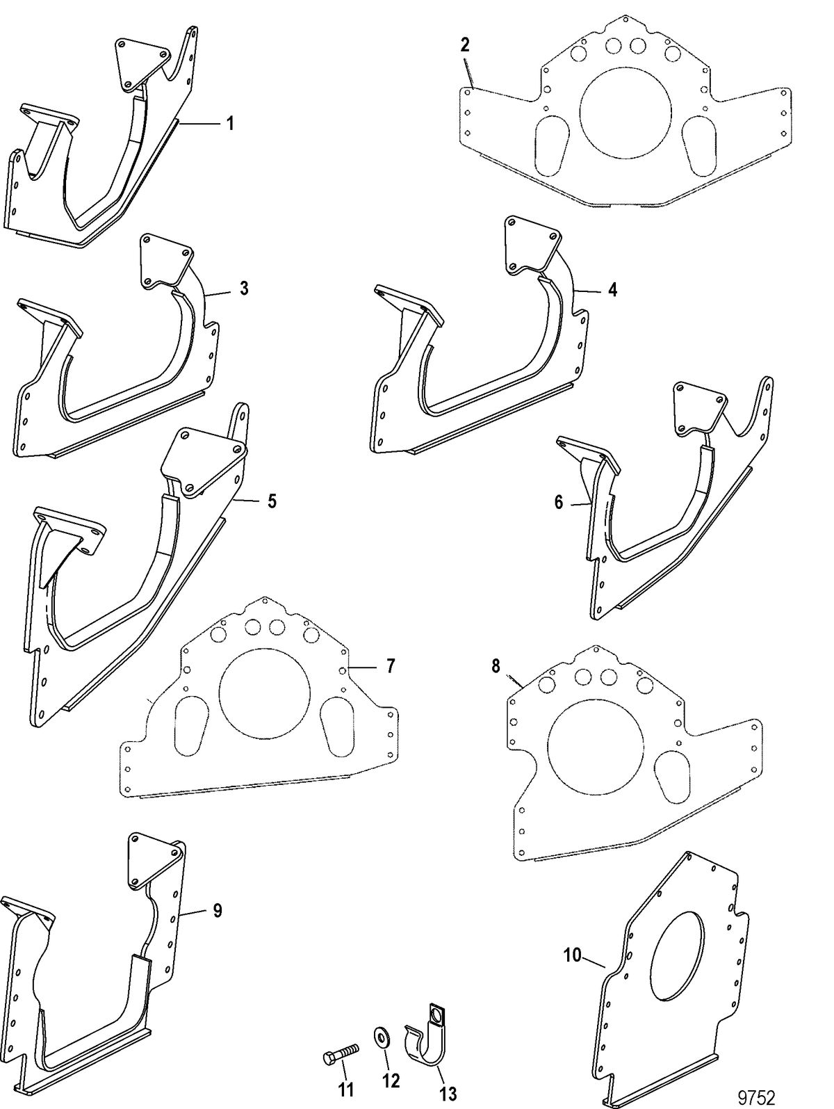 RACE STERNDRIVE 420 / 425 Mount Plates(Engine)