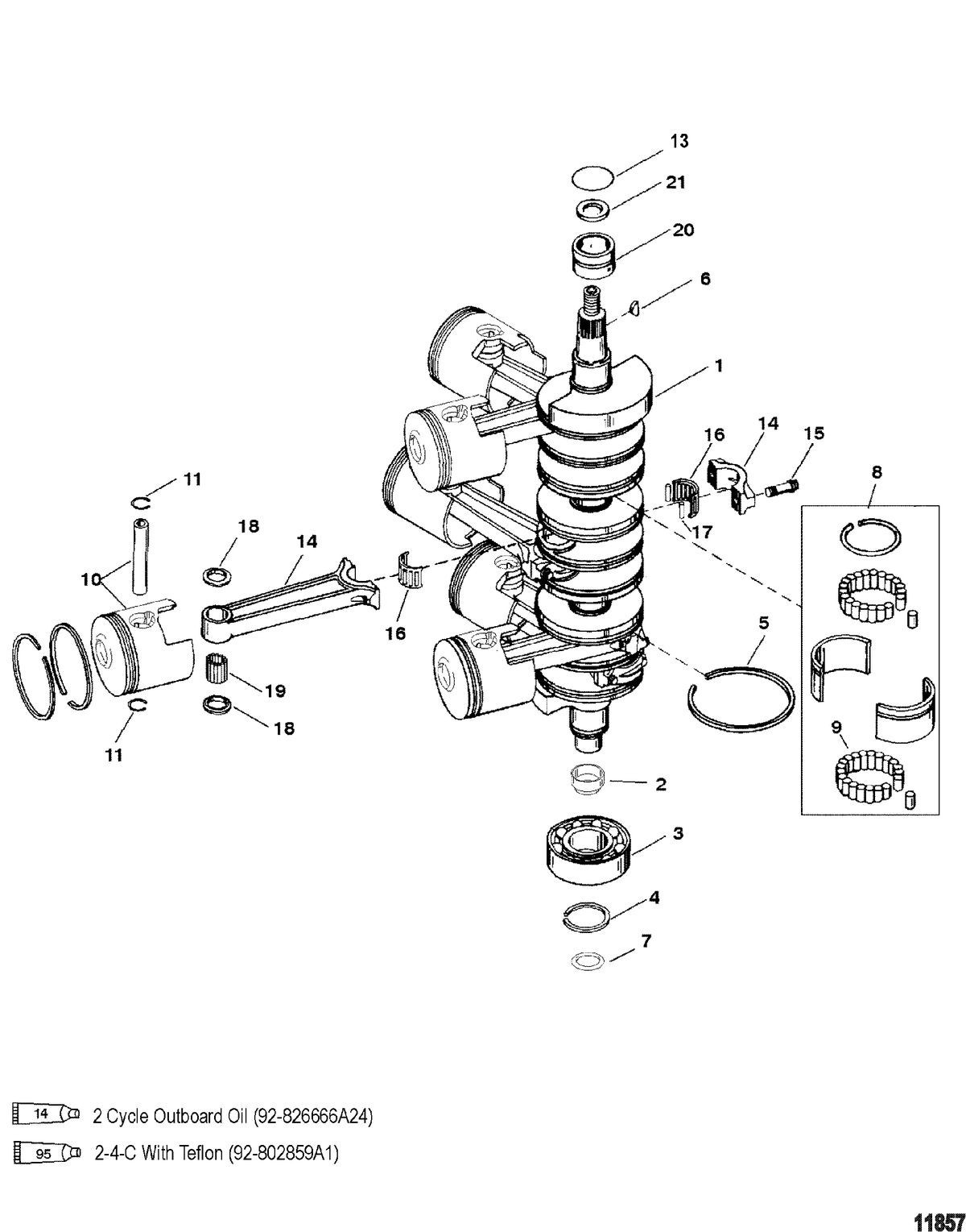 RACE OUTBOARD PARTS MANUAL 300X (3.0L EFI) PRO MAX Crankshaft, Pistons And Connecting Rods