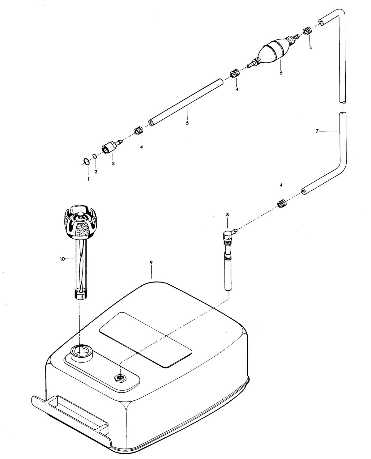 CHRYSLER 30 H.P. FUEL TANK AND LINE