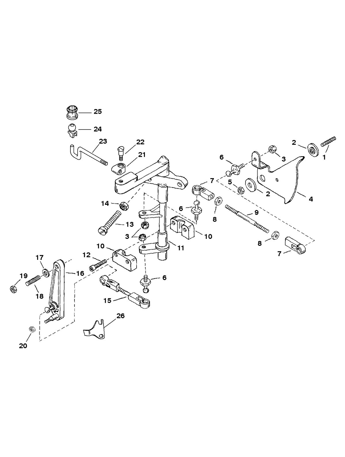 FORCE 40/50 H.P. SHIFT AND THROTTLE LINKAGE