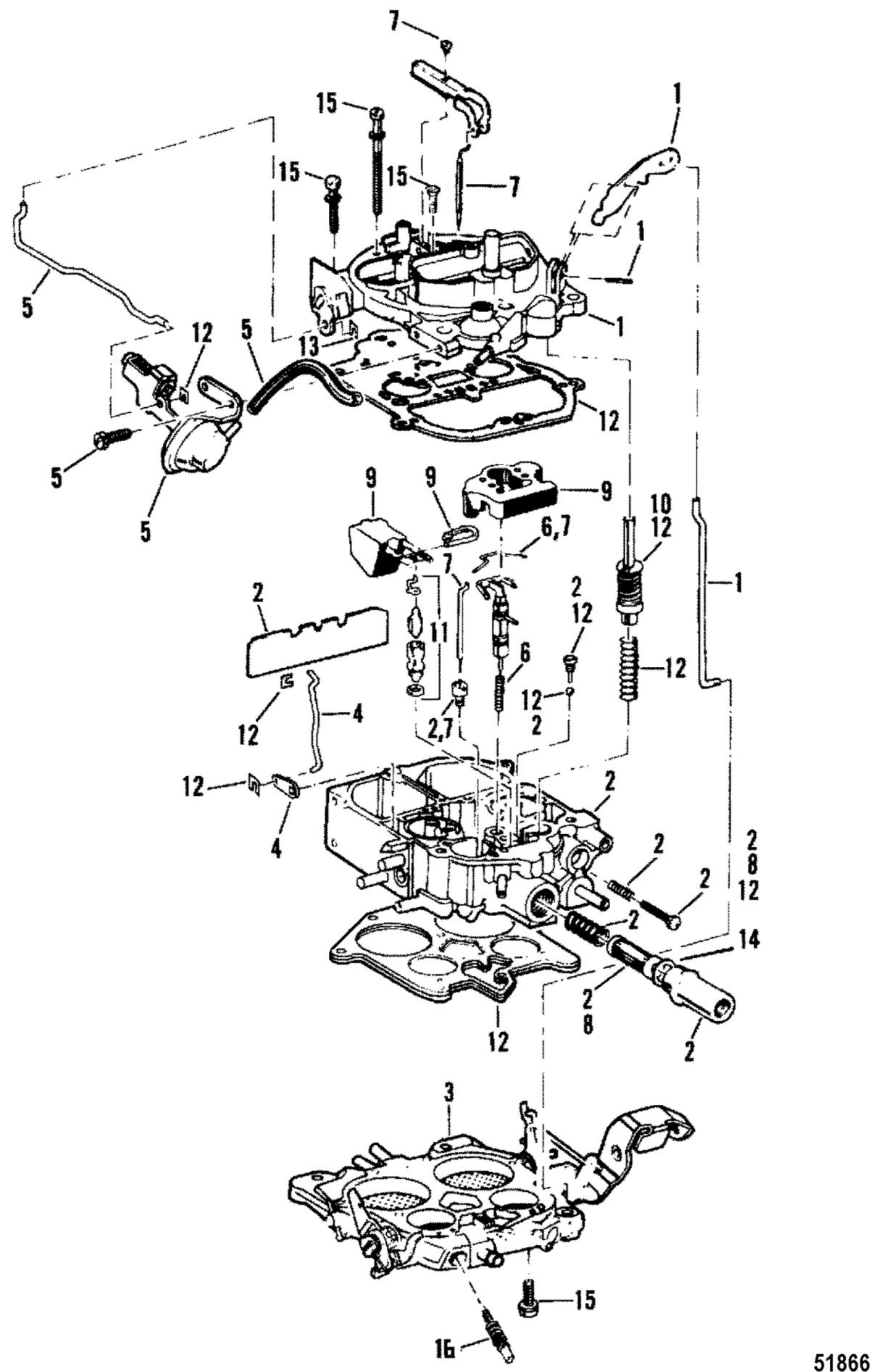 MERCRUISER 5.7L COMPETITION SKI ENGINE Carburetor(ROCHESTER)