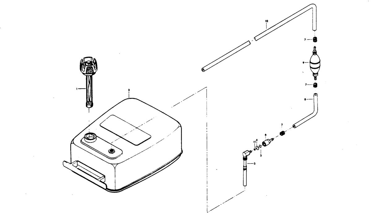 CHRYSLER 45 H.P. FUEL TANK AND LINE