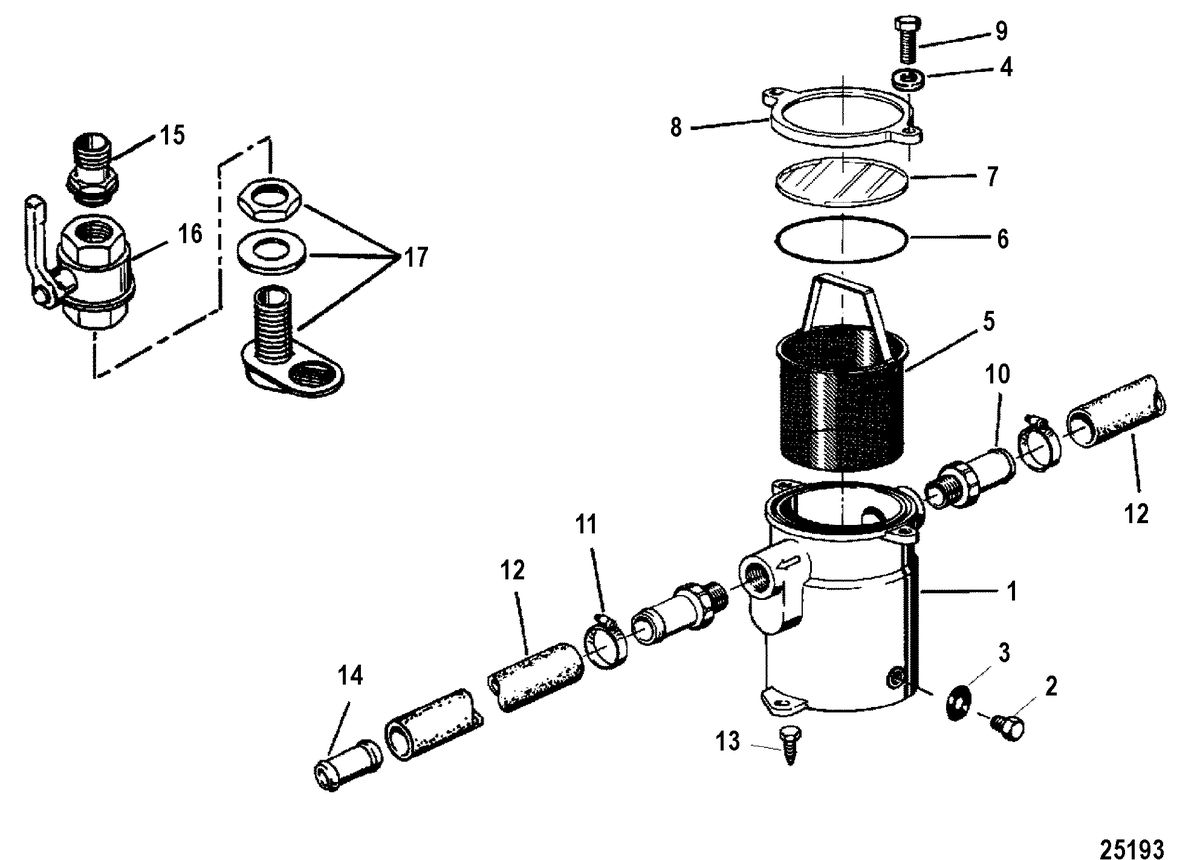 MERCRUISER CUMMINS/MERCRUISER DIESEL 2.8L-200/170 Seawater Filter