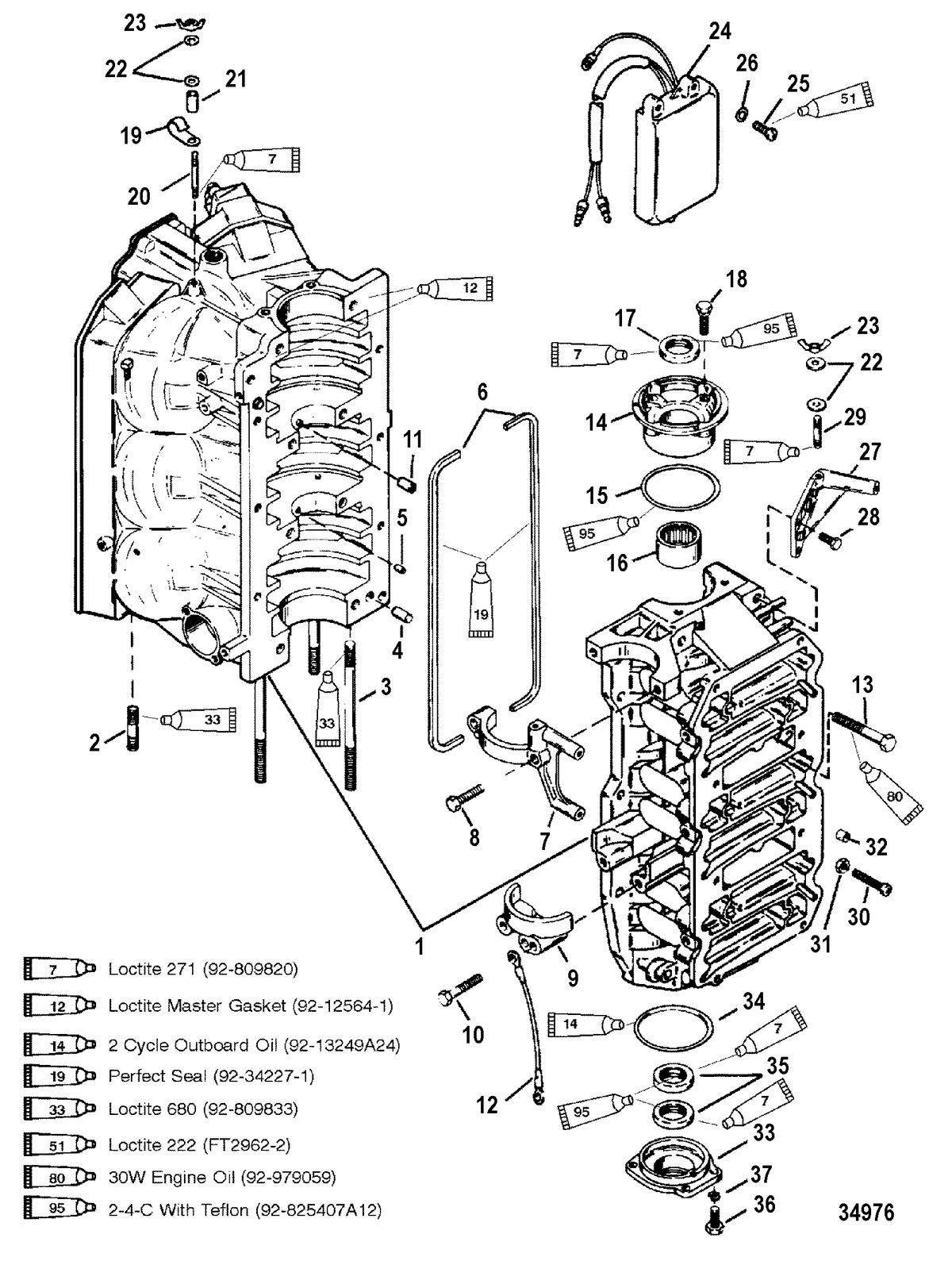 RACE OUTBOARD 150/200 EFI PROMAX/SUPERMAGNUM Cylinder Block and End Caps