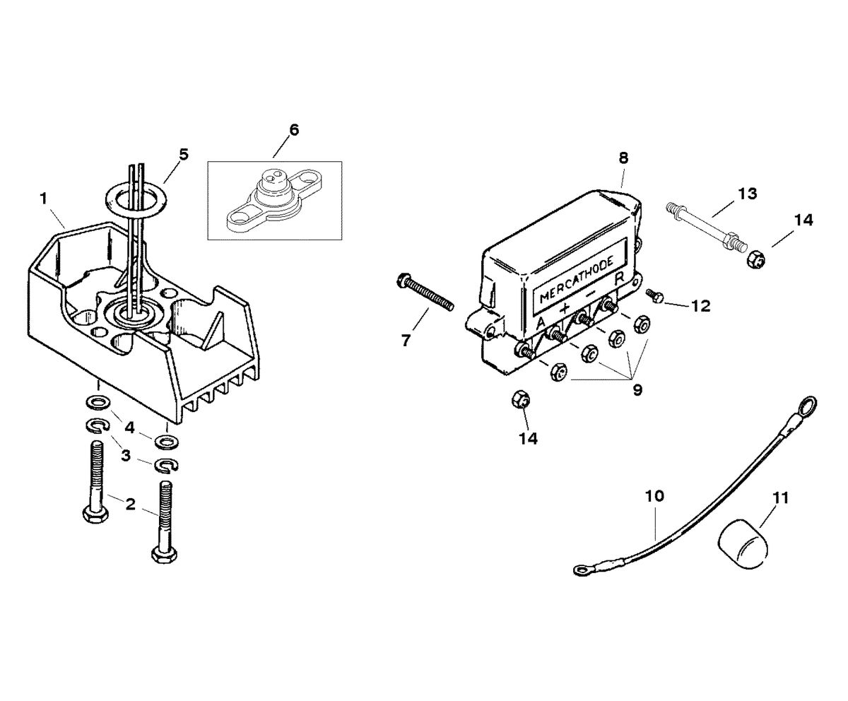 MERCRUISER BLACKHAWK DRIVE/TRANSOM ASSEMBLY MERCATHODE KIT