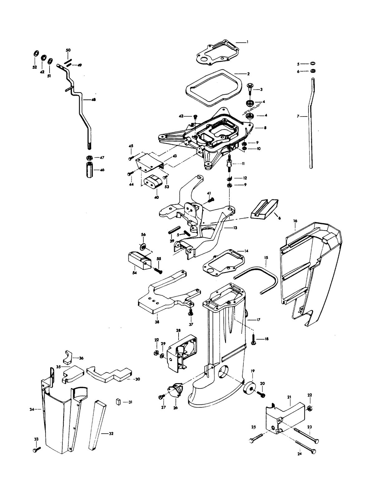 CHRYSLER 35 H.P. MOTOR LEG