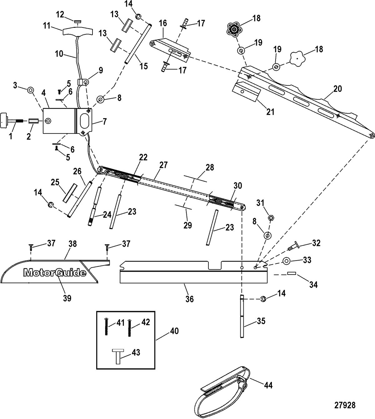 TROLLING MOTOR MOTORGUIDE TRANSOM AND BOW MOUNTS 24R Bow (White)(MST924SW)