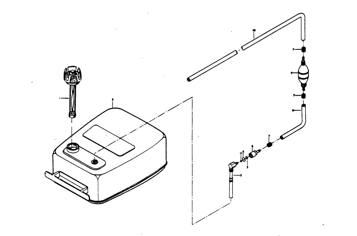 CHRYSLER 45 H.P. FUEL TANK AND LINE